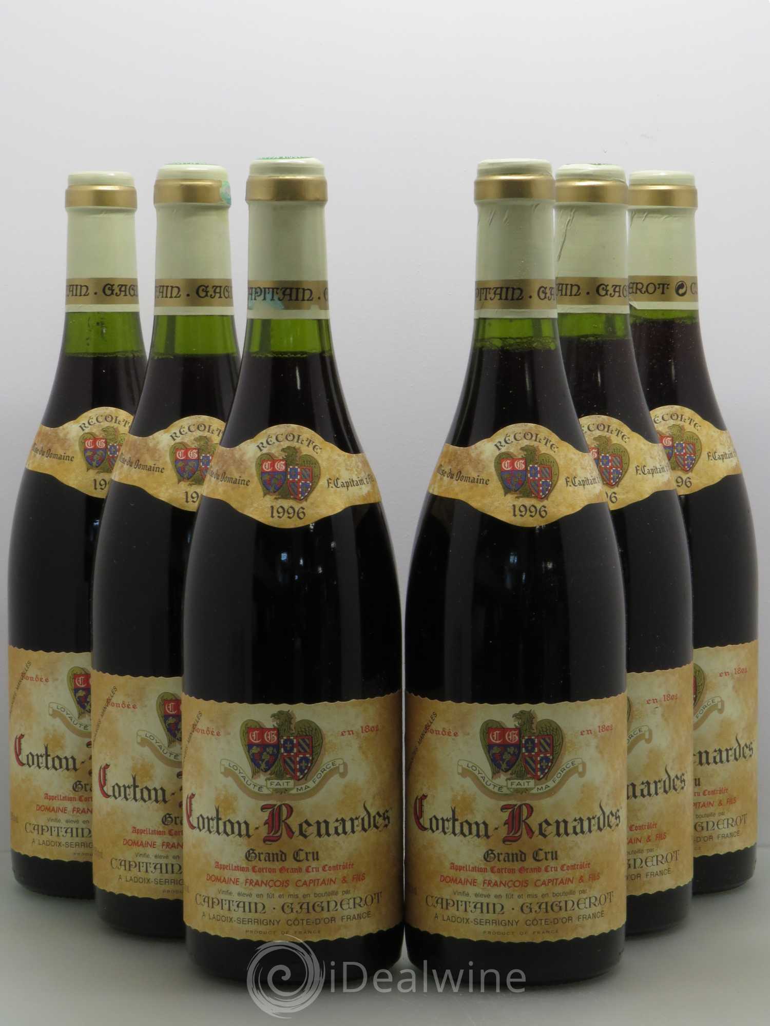 Corton Grand Cru Les Renardes - Capitain Gagnerot 1996 - Posten von 6 Flaschen - 0
