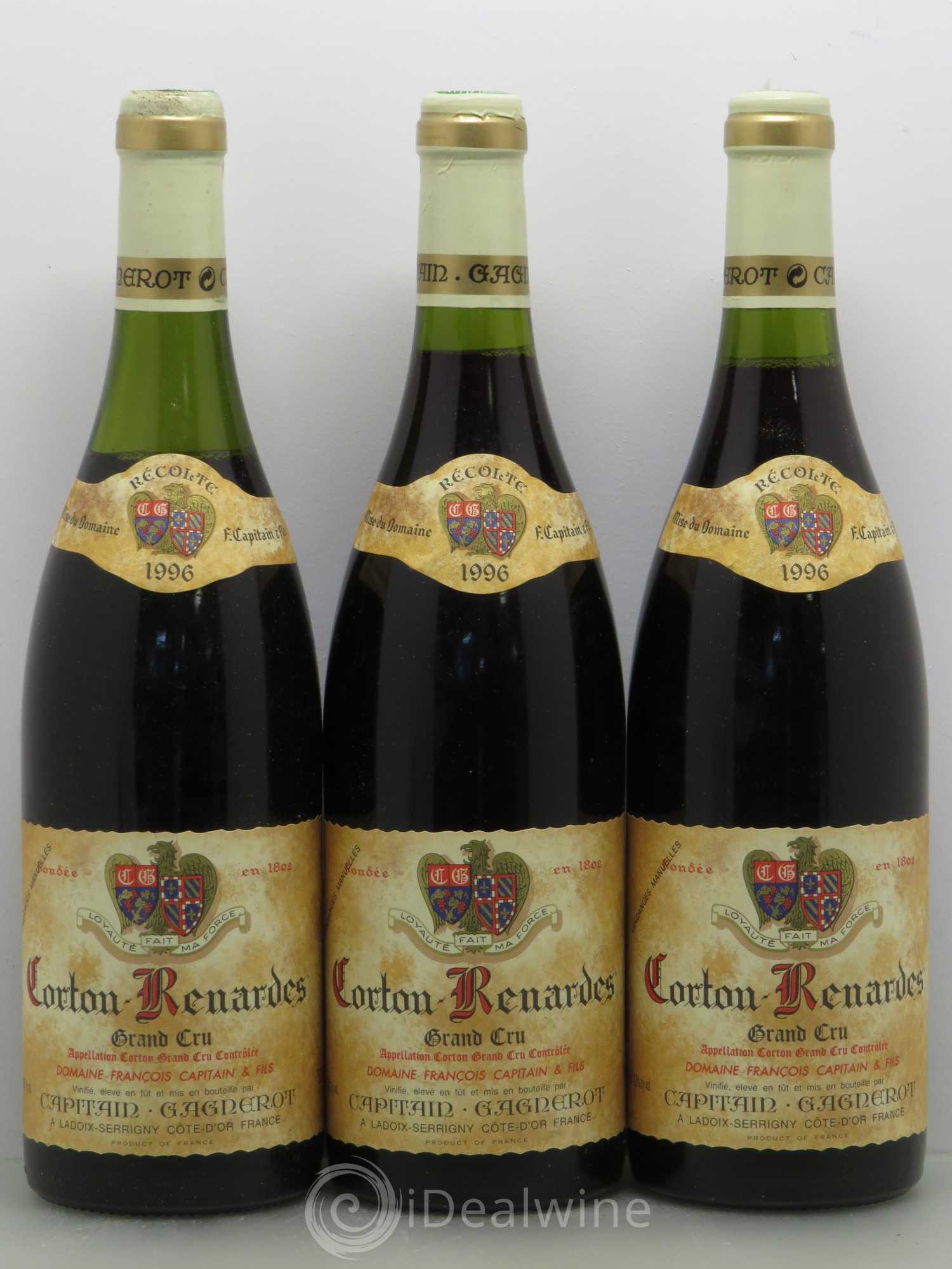 Corton Grand Cru Les Renardes - Capitain Gagnerot 1996 - Posten von 3 Flaschen - 0