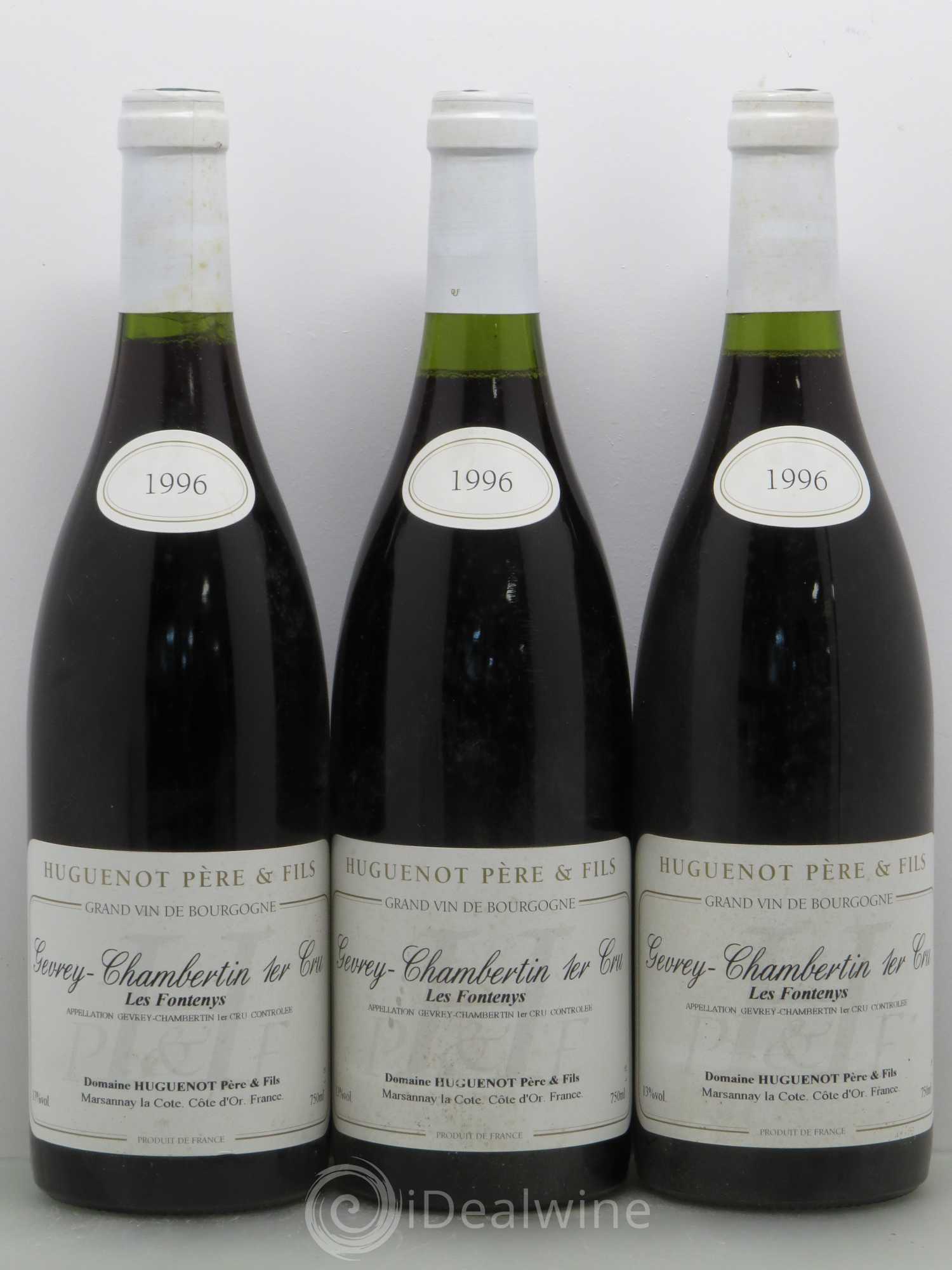 Gevrey-Chambertin 1er Cru Les Fonteny - Huguenot 1996 - Posten von 3 Flaschen - 0