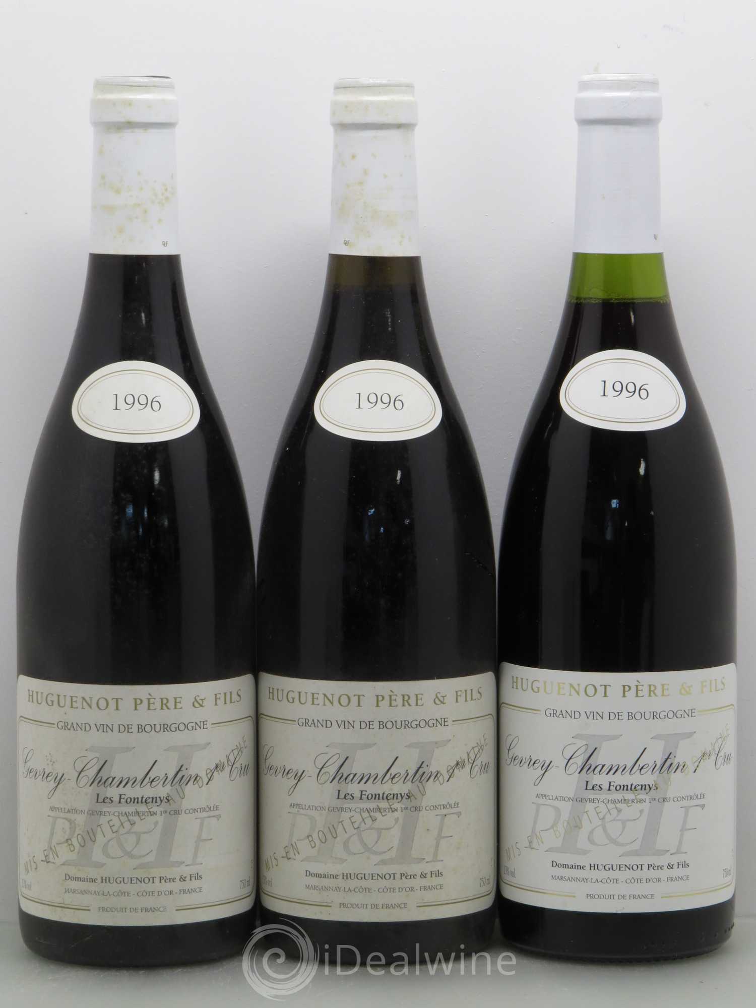 Gevrey-Chambertin 1er Cru Les Fonteny - Huguenot 1996 - Posten von 3 Flaschen - 0