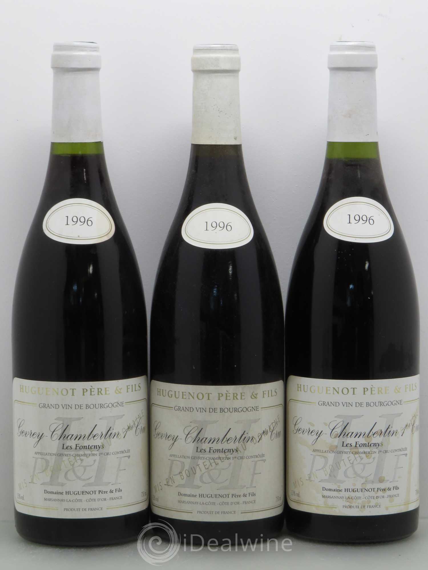 Gevrey-Chambertin 1er Cru Les Fonteny - Huguenot 1996 - Posten von 3 Flaschen - 0