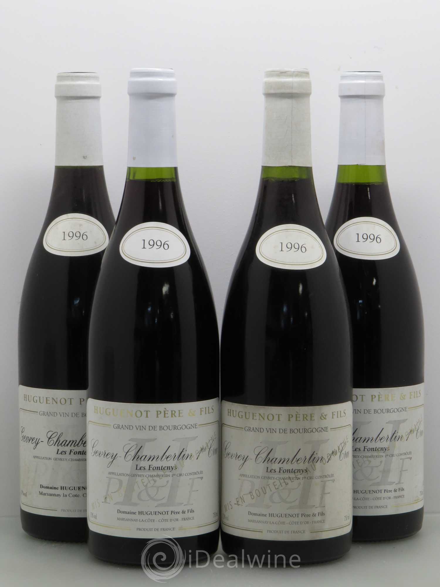 Gevrey-Chambertin 1er Cru Les Fonteny - Huguenot 1996 - Posten von 4 Flaschen - 0