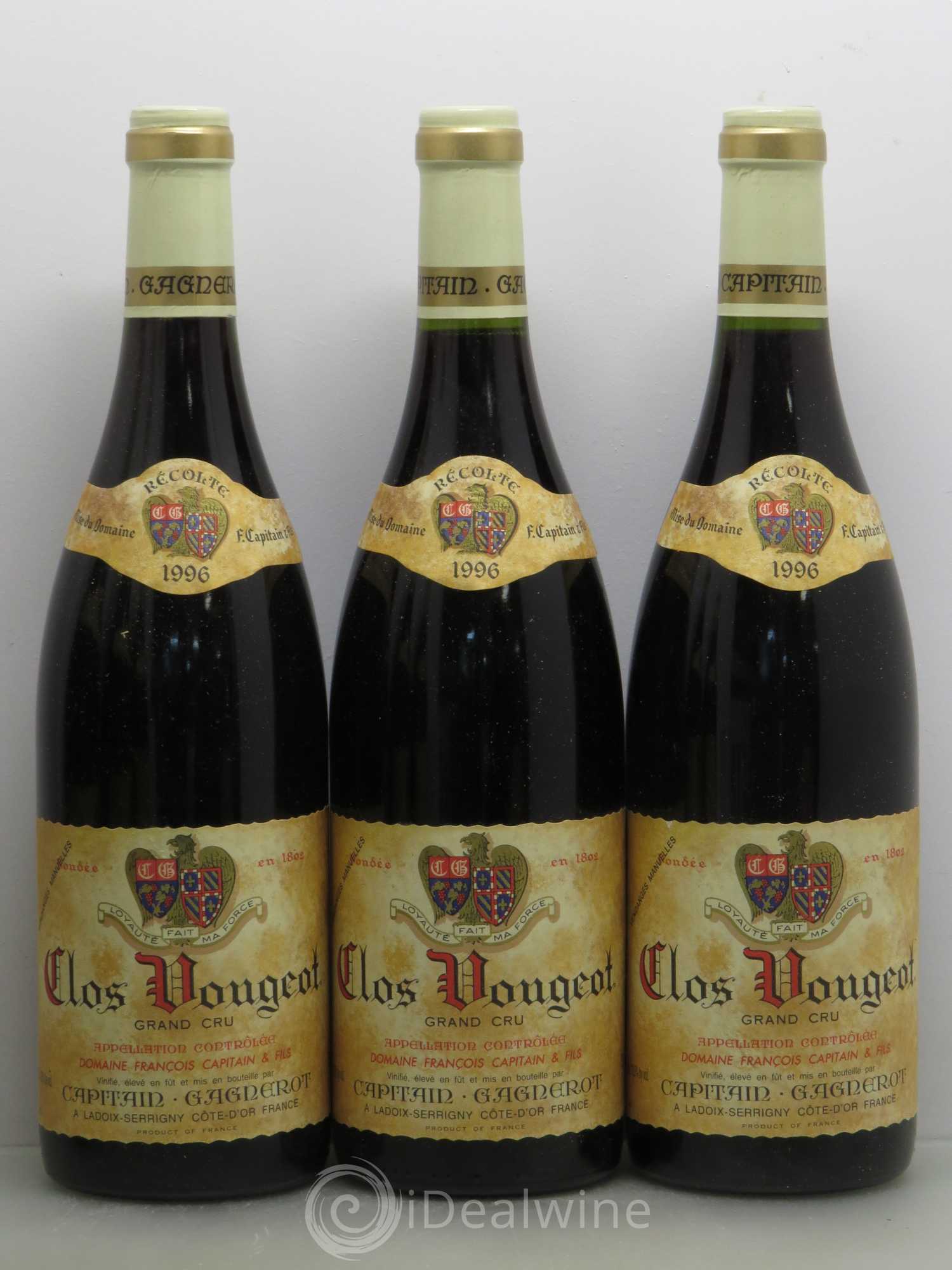 Clos de Vougeot Grand Cru Capitain Gagnerot 1996 - Lot de 6 bouteilles - 2