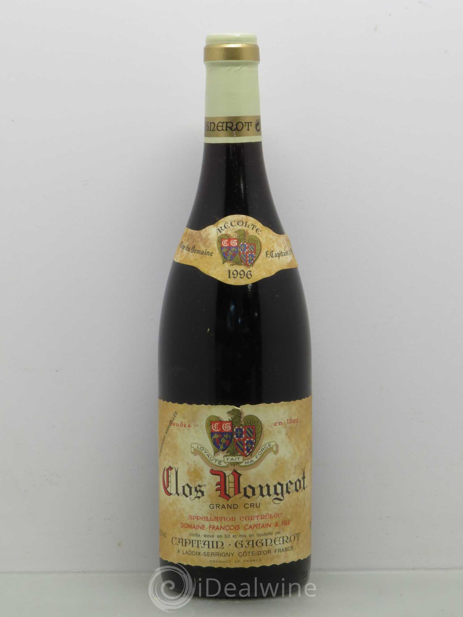 Clos de Vougeot Grand Cru Capitain Gagnerot 1996 - Lot de 1 bouteille - 0