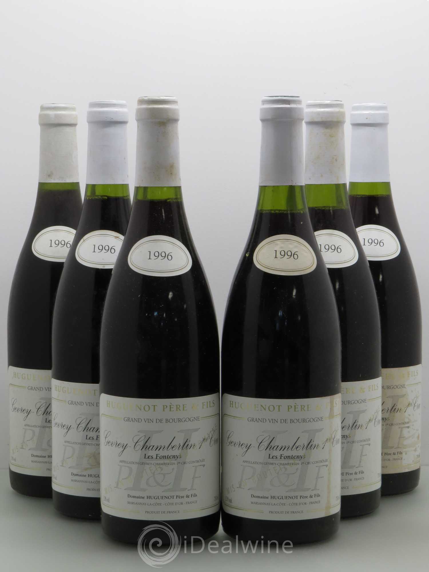 Gevrey-Chambertin 1er Cru Les Fonteny - Huguenot 1996 - Posten von 6 Flaschen - 0