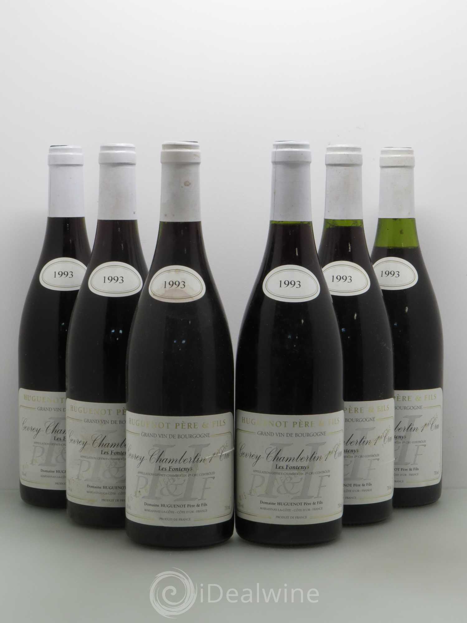 Gevrey-Chambertin 1er Cru Les Fonteny - Huguenot 1993 - Posten von 6 Flaschen - 0