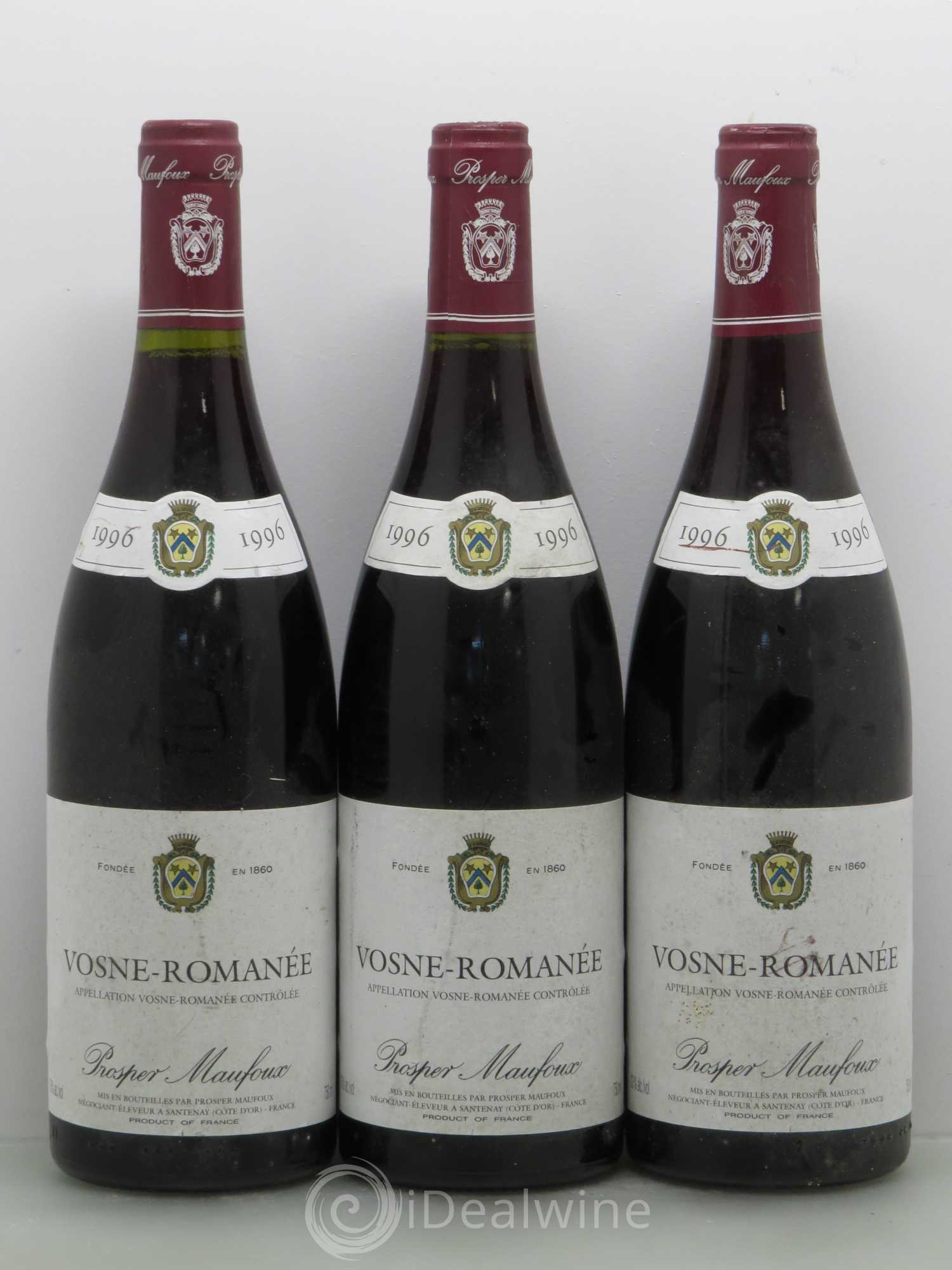 Vosne-Romanée Prosper Manfoux 1996 - Lot de 3 bouteilles - 0