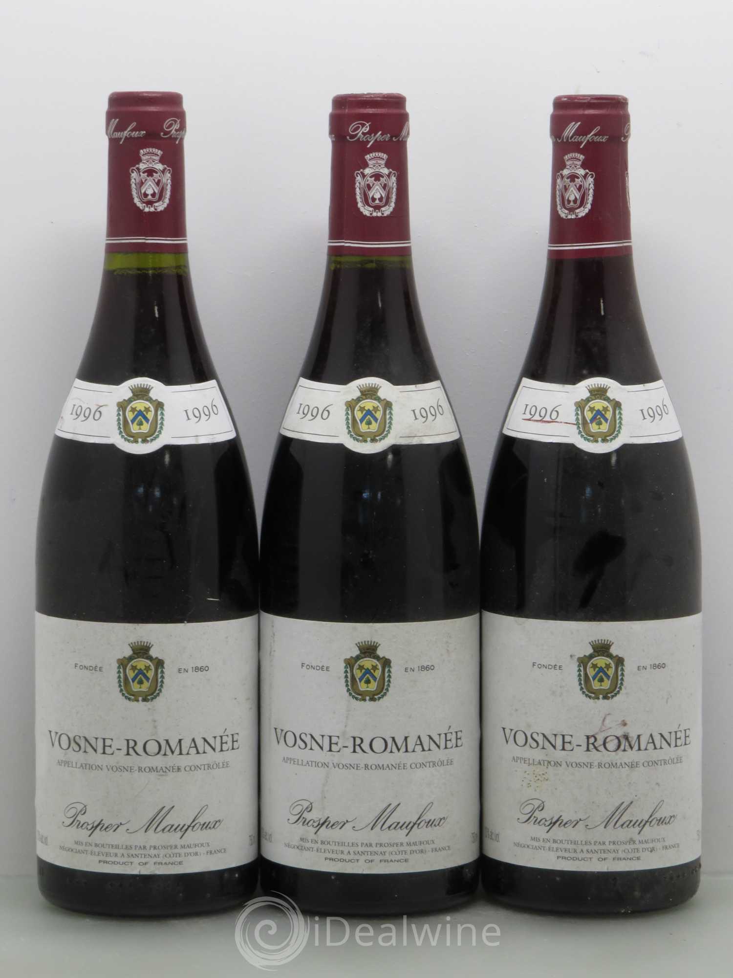 Vosne-Romanée Prosper Manfoux 1996 - Lot de 3 bouteilles - 0