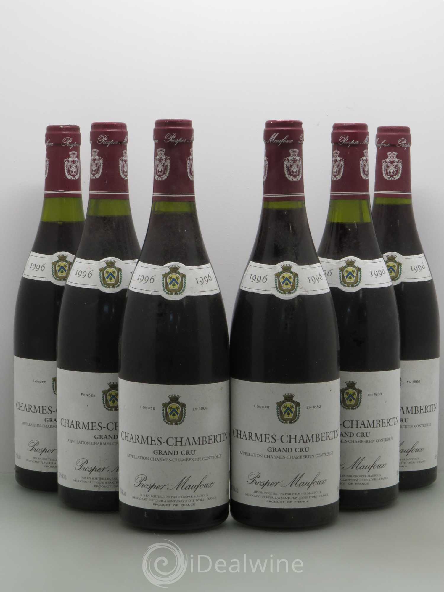 Charmes-Chambertin Grand Cru Prosper Manfoux 1996 - Lot de 6 bouteilles - 0