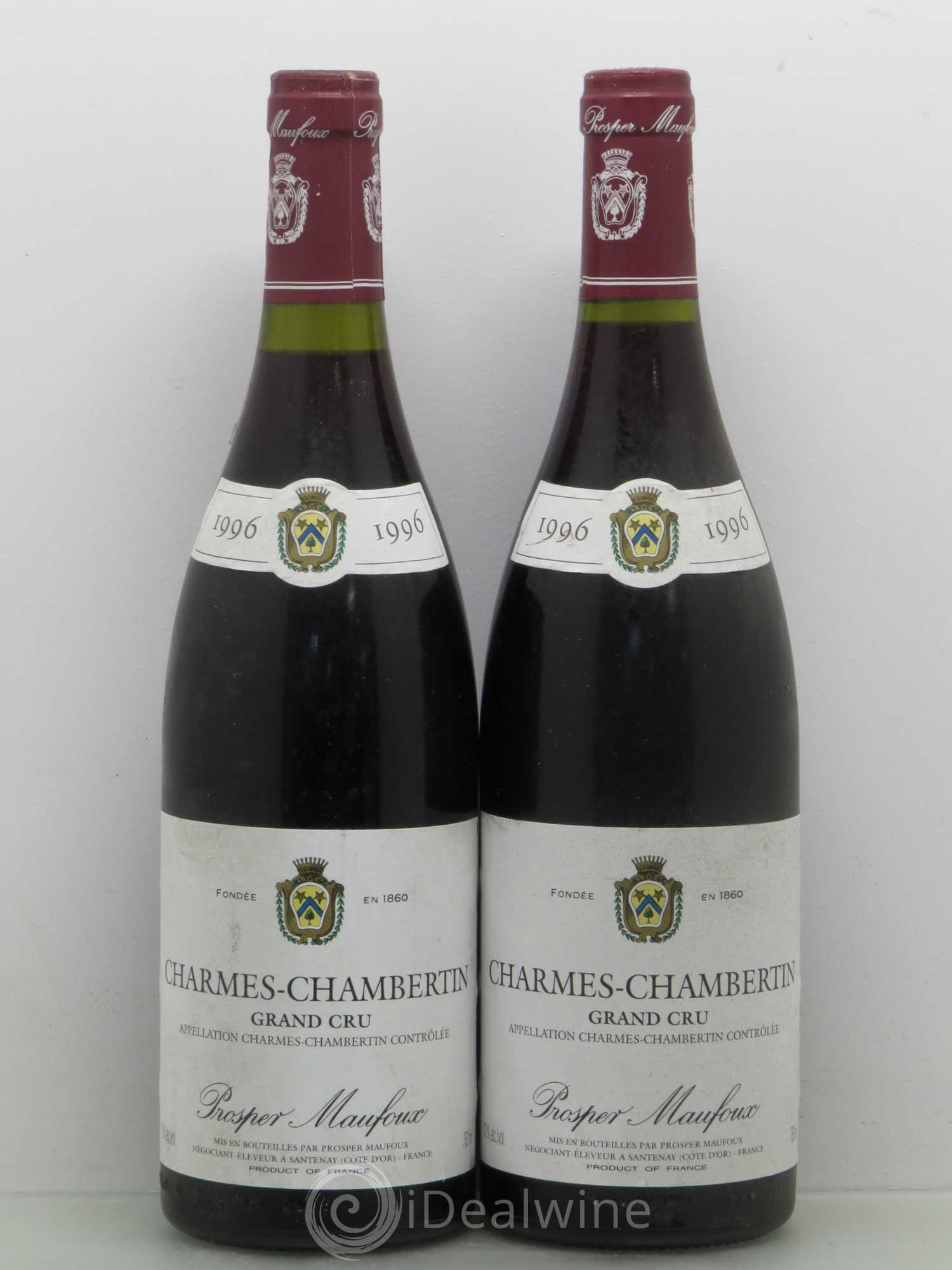Charmes-Chambertin Grand Cru Prosper Manfoux 1996 - Lot de 2 bouteilles - 0