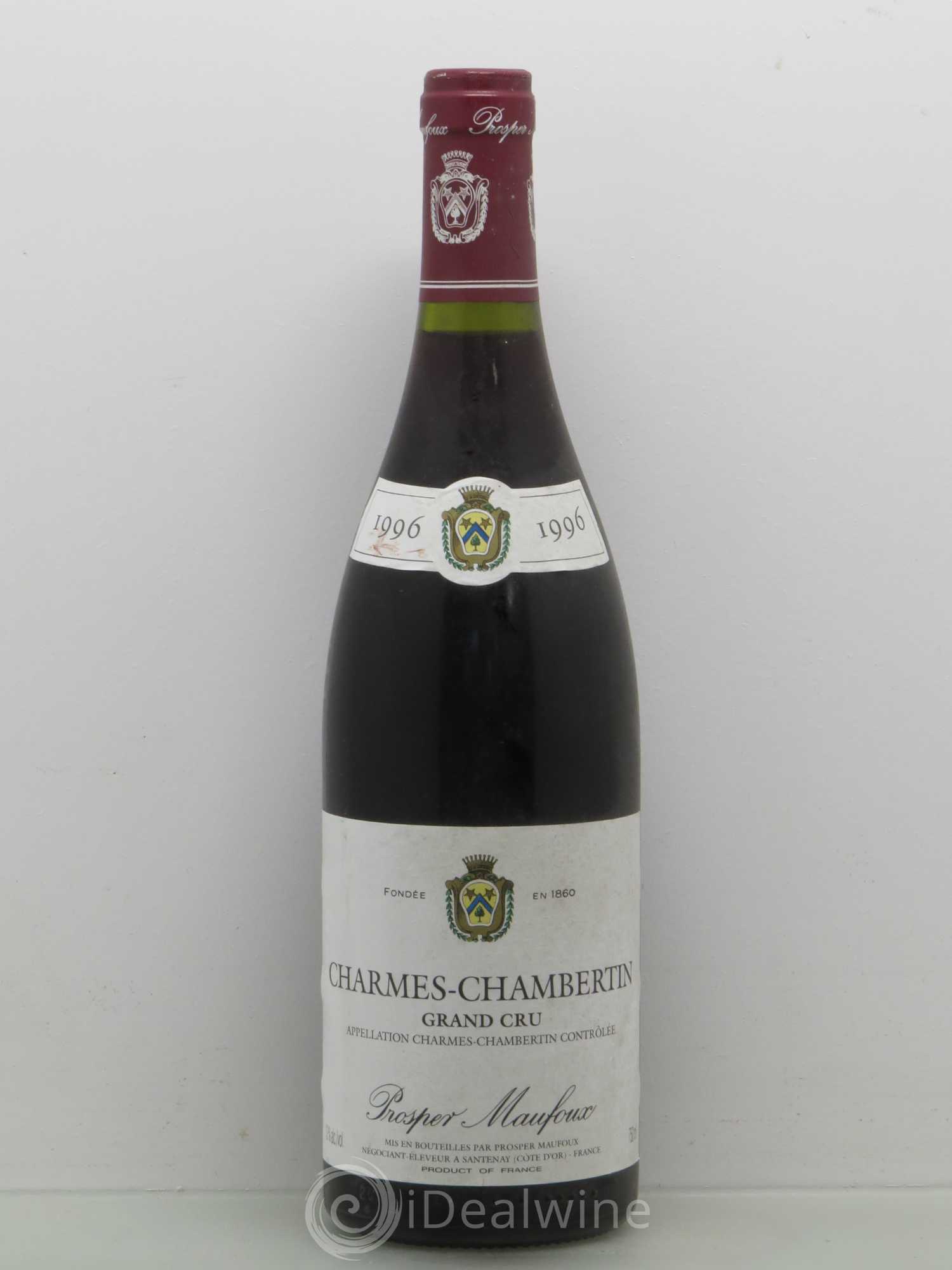 Charmes-Chambertin Grand Cru Prosper Manfoux 1996 - Lot de 1 bouteille - 0
