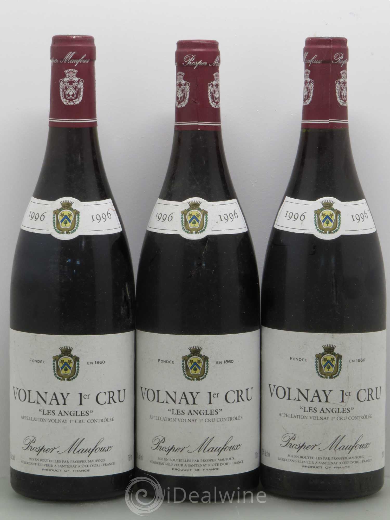 Volnay 1er Cru Les Angles - Prosper Manfoux 1996 - Lot de 3 bouteilles - 0