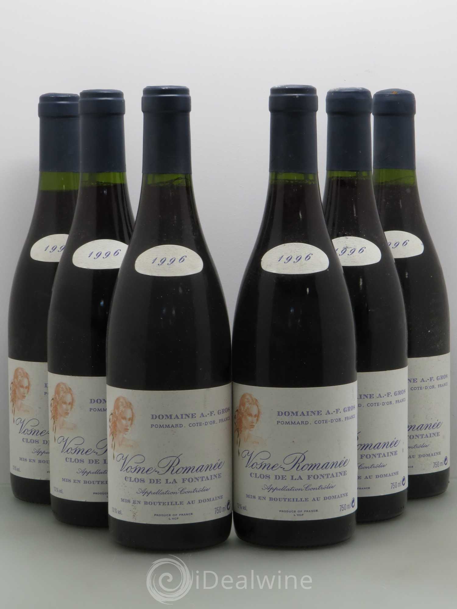 Vosne-Romanée Clos de la Fontaine A.-F. Gros 1996 - Lot de 6 bouteilles - 0