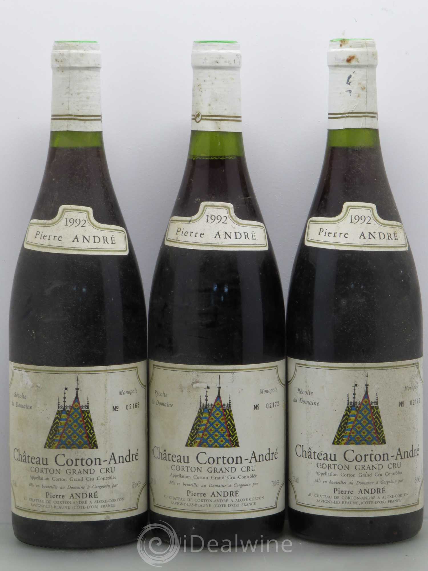 Corton Grand Cru Pierre André 1992 - Lot de 3 bouteilles - 0