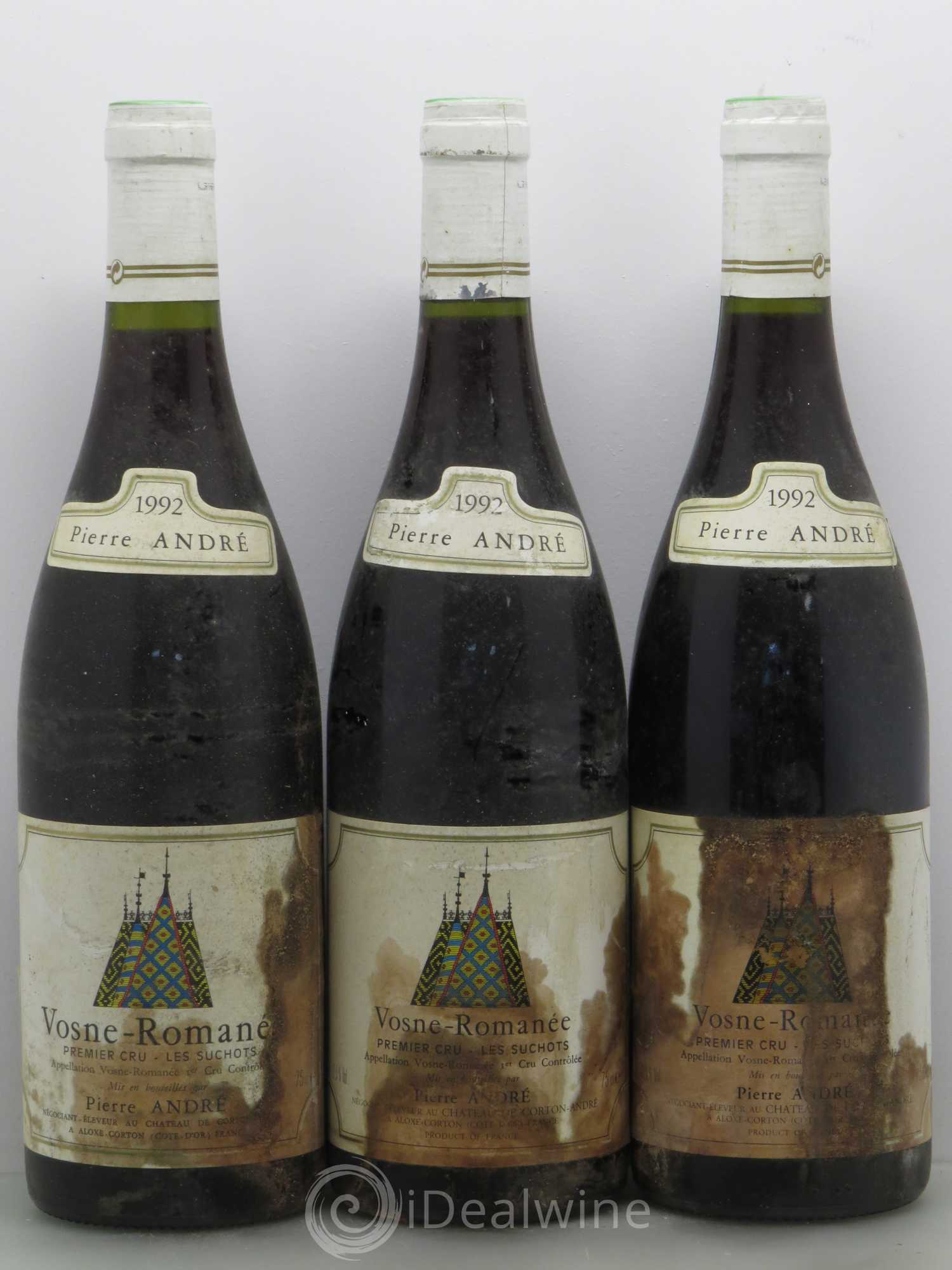 Vosne-Romanée 1er Cru Les Suchot - Pierre André 1992 - Posten von 3 Flaschen - 0