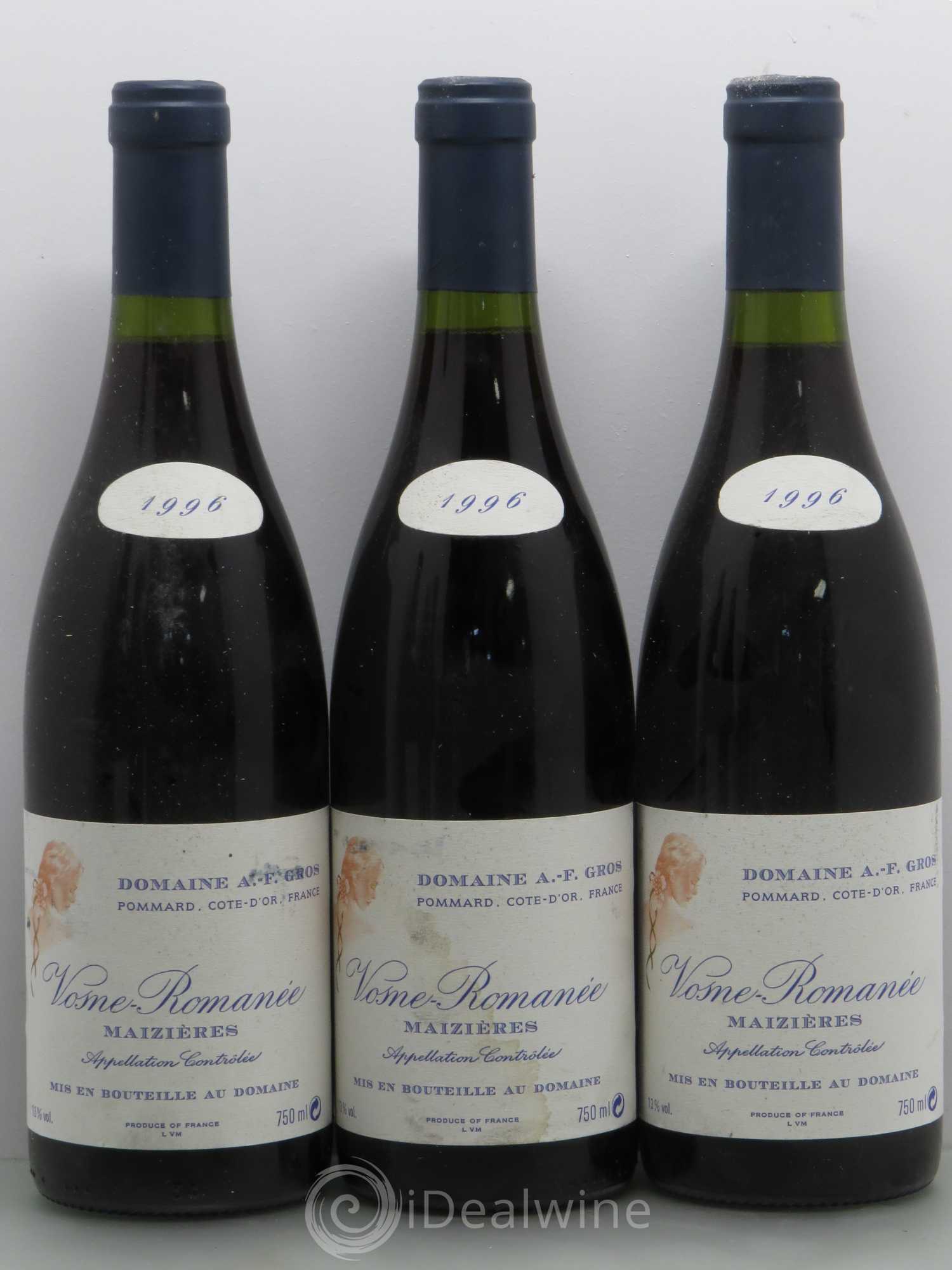 Vosne-Romanée Maizières A.-F. Gros 1996 - Lot de 6 bouteilles - 1