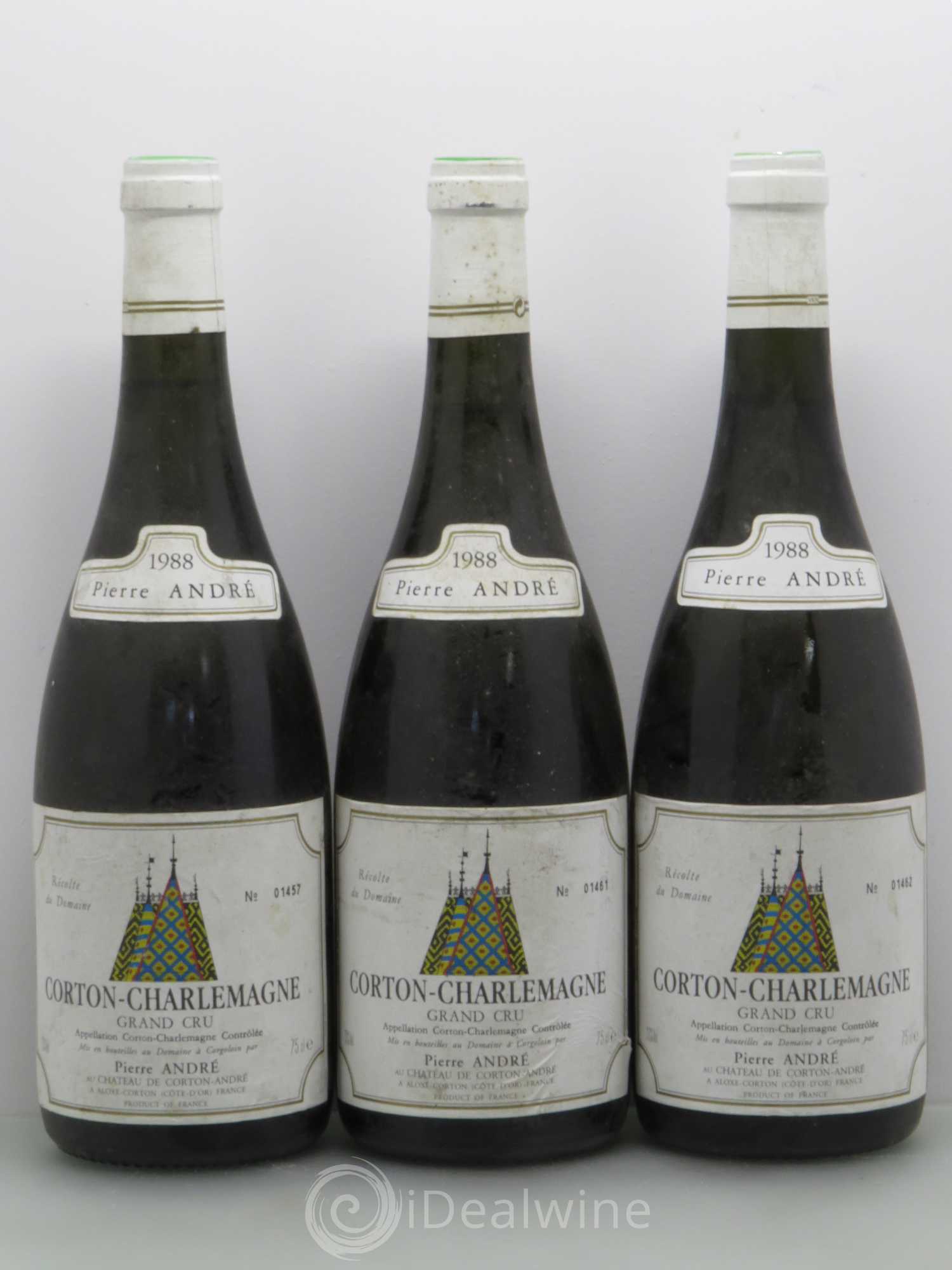 Corton-Charlemagne Grand Cru Pierre André 1988 - Lot de 3 bouteilles - 0
