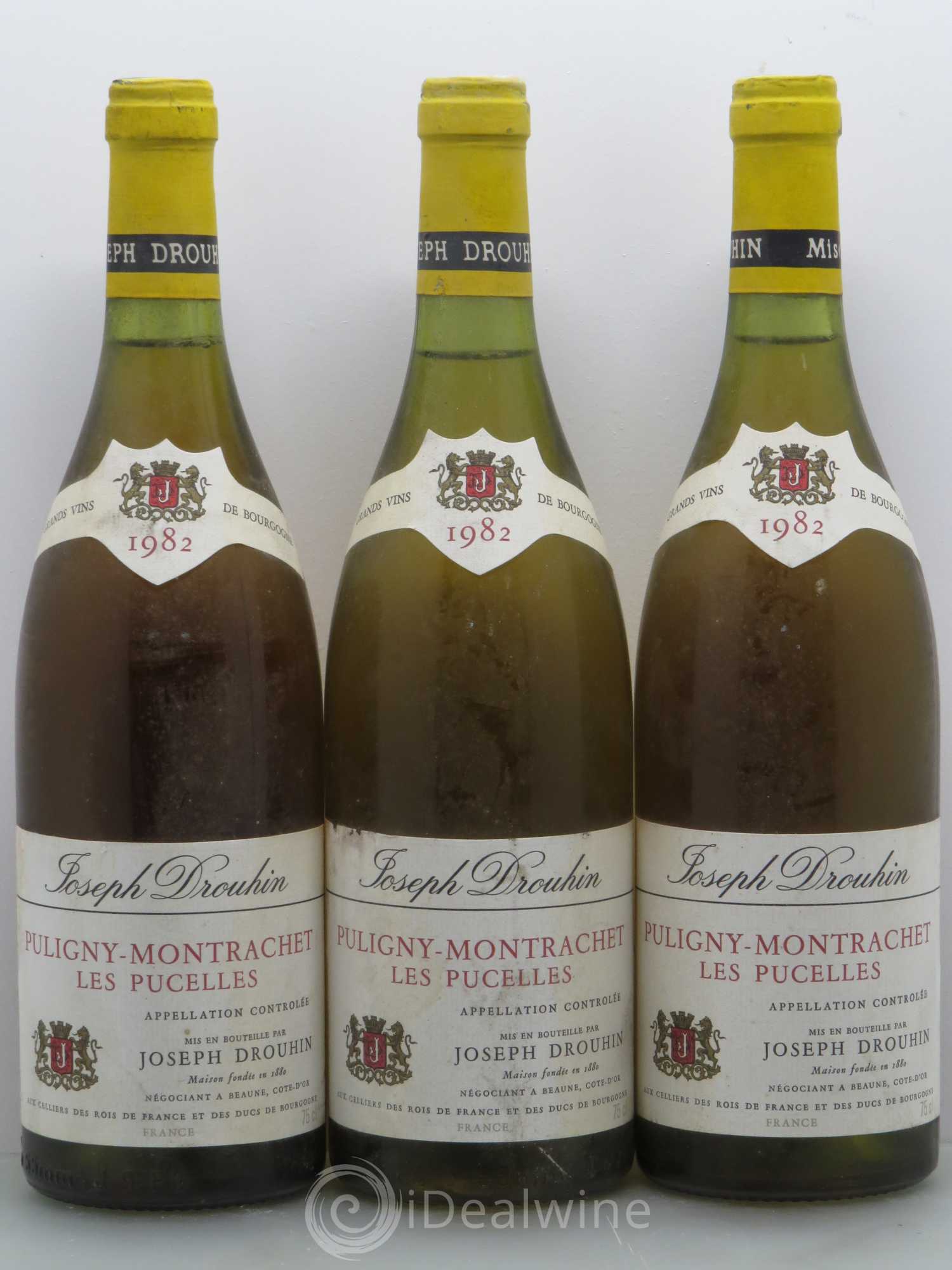 Puligny-Montrachet 1er Cru Les Pucelles Joseph Drouhin 1982 - Lot de 3 bouteilles - 0