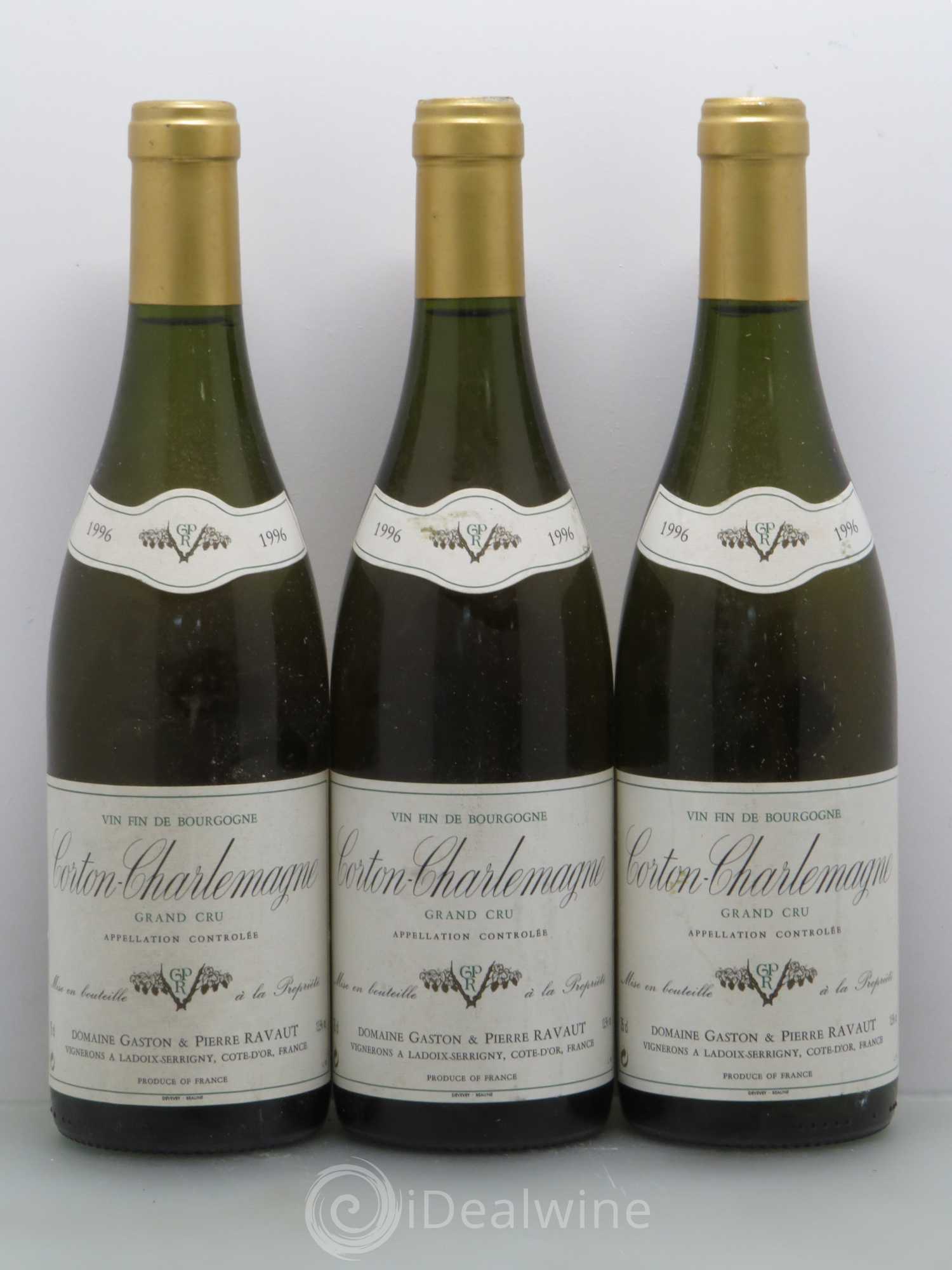 Corton-Charlemagne Grand Cru Gaston Et Pierre Ravaut 1996 - Lot de 3 bouteilles - 0