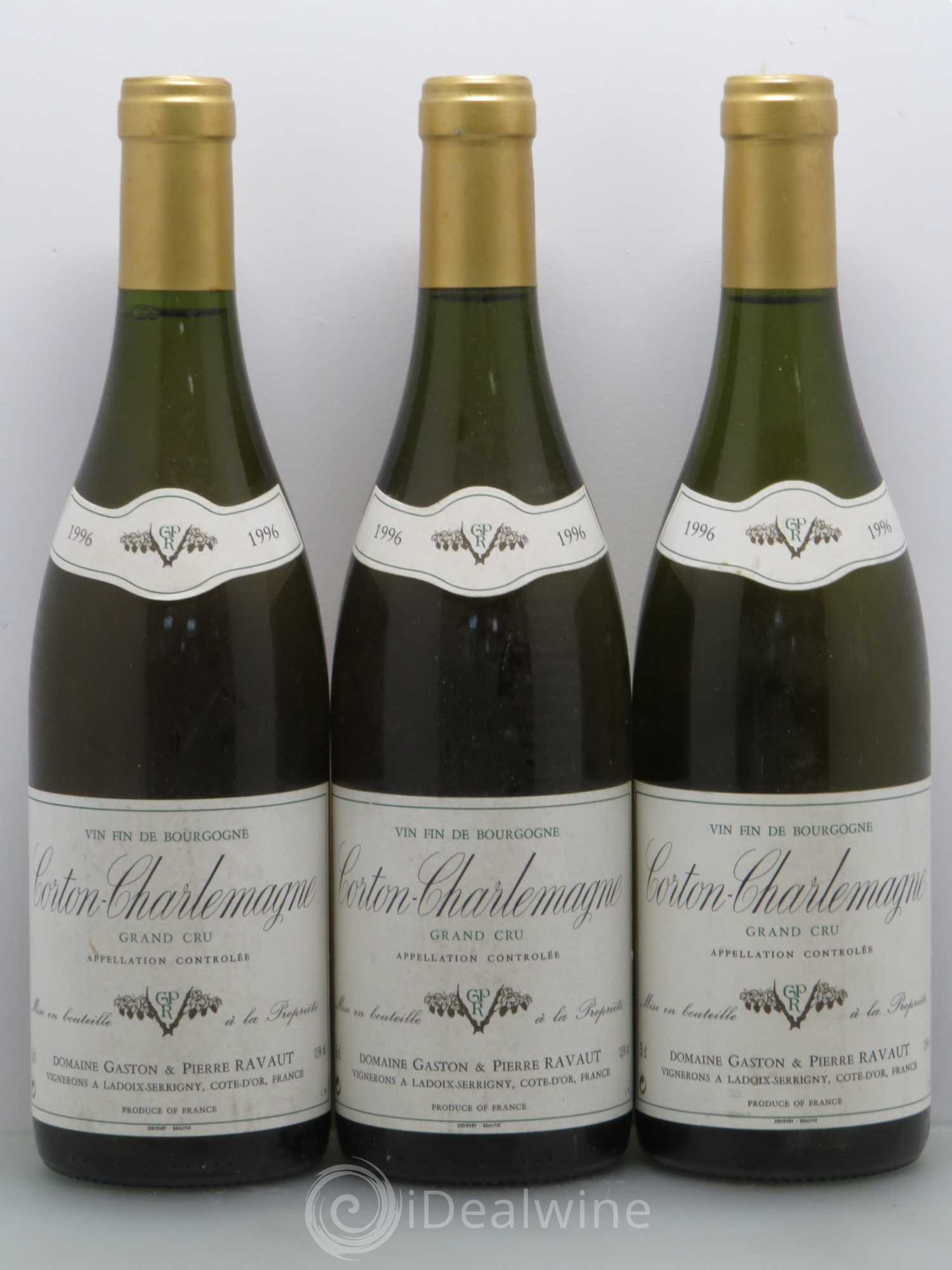 Corton-Charlemagne Grand Cru Gaston Et Pierre Ravaut 1996 - Lot de 3 bouteilles - 0