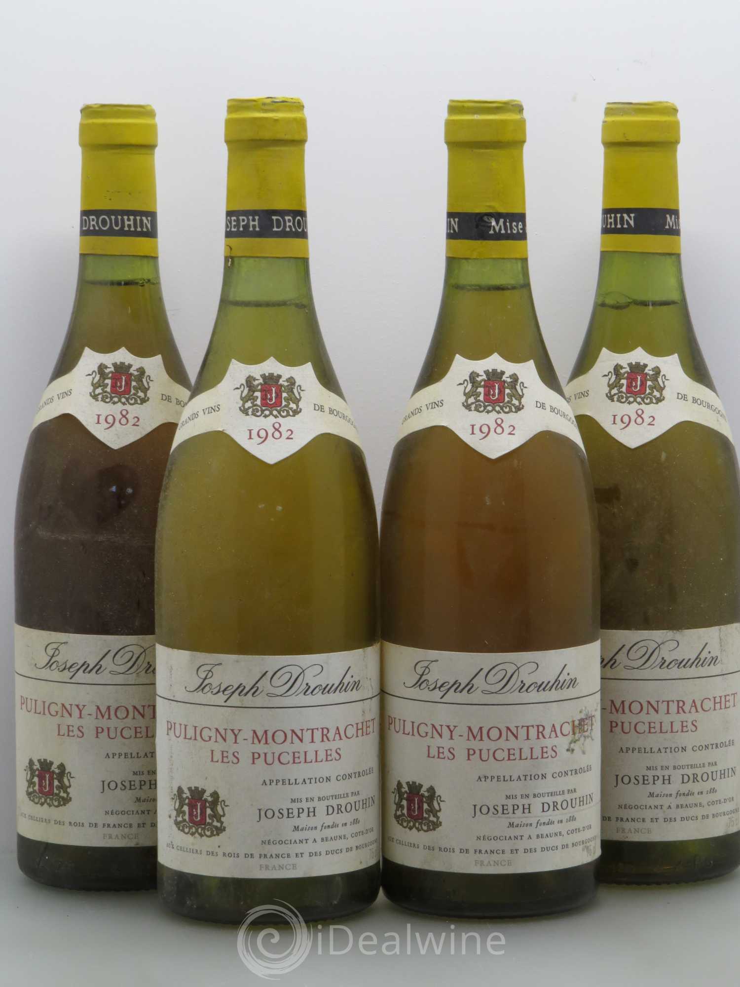 Puligny-Montrachet 1er Cru Les Pucelles Joseph Drouhin 1982 - Lot de 4 bouteilles - 0