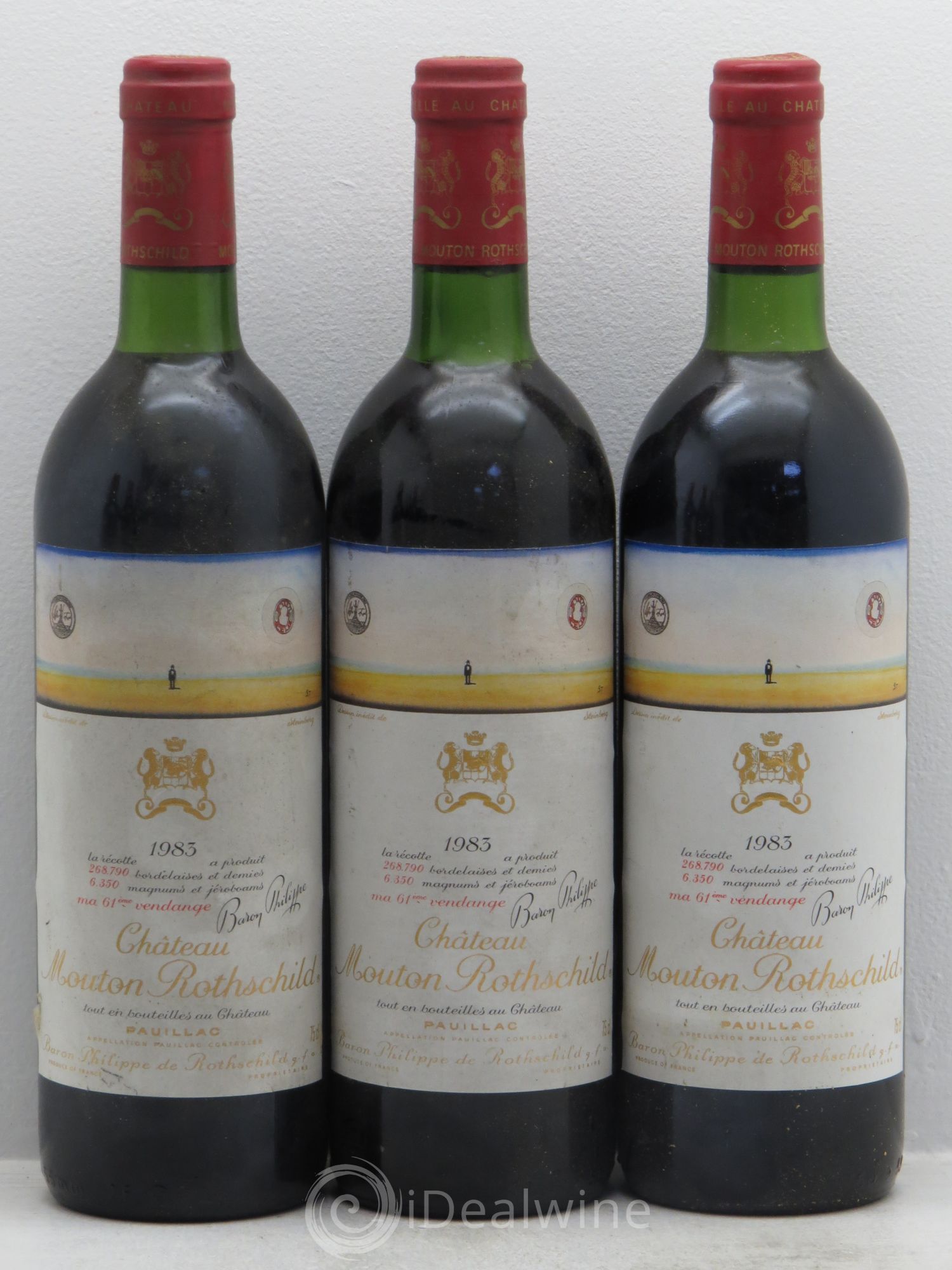 Château Mouton Rothschild 1er Grand Cru Classé 1983 - Lot de 6 bouteilles - 1