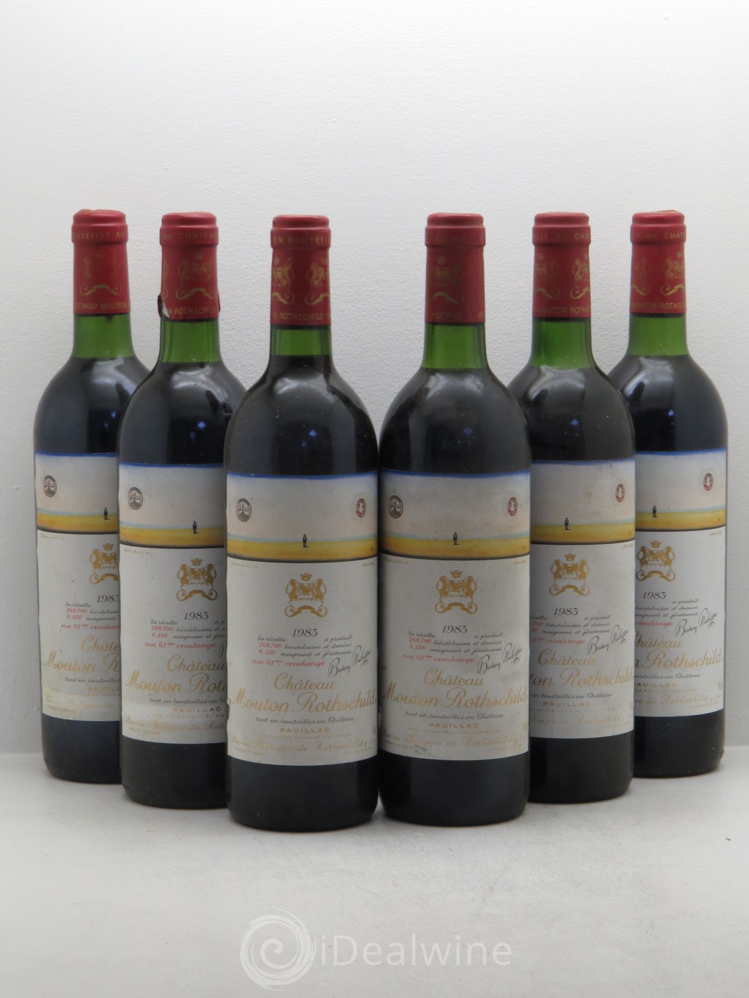 Château Mouton Rothschild 1er Grand Cru Classé 1983 - Lot de 6 bouteilles - 0