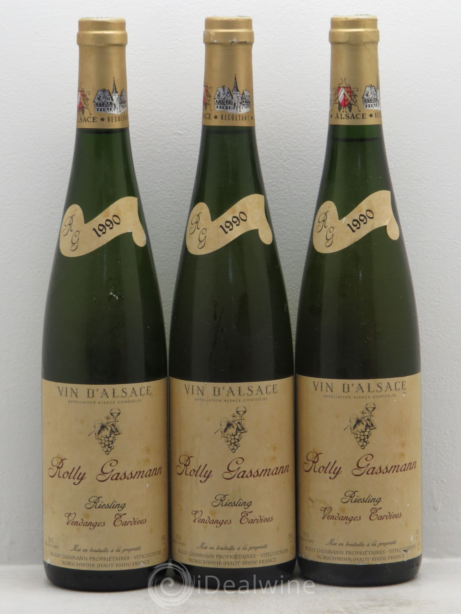 Riesling Vendanges Tardives Rolly Gassmann 1990 - Lot de 3 bouteilles - 0