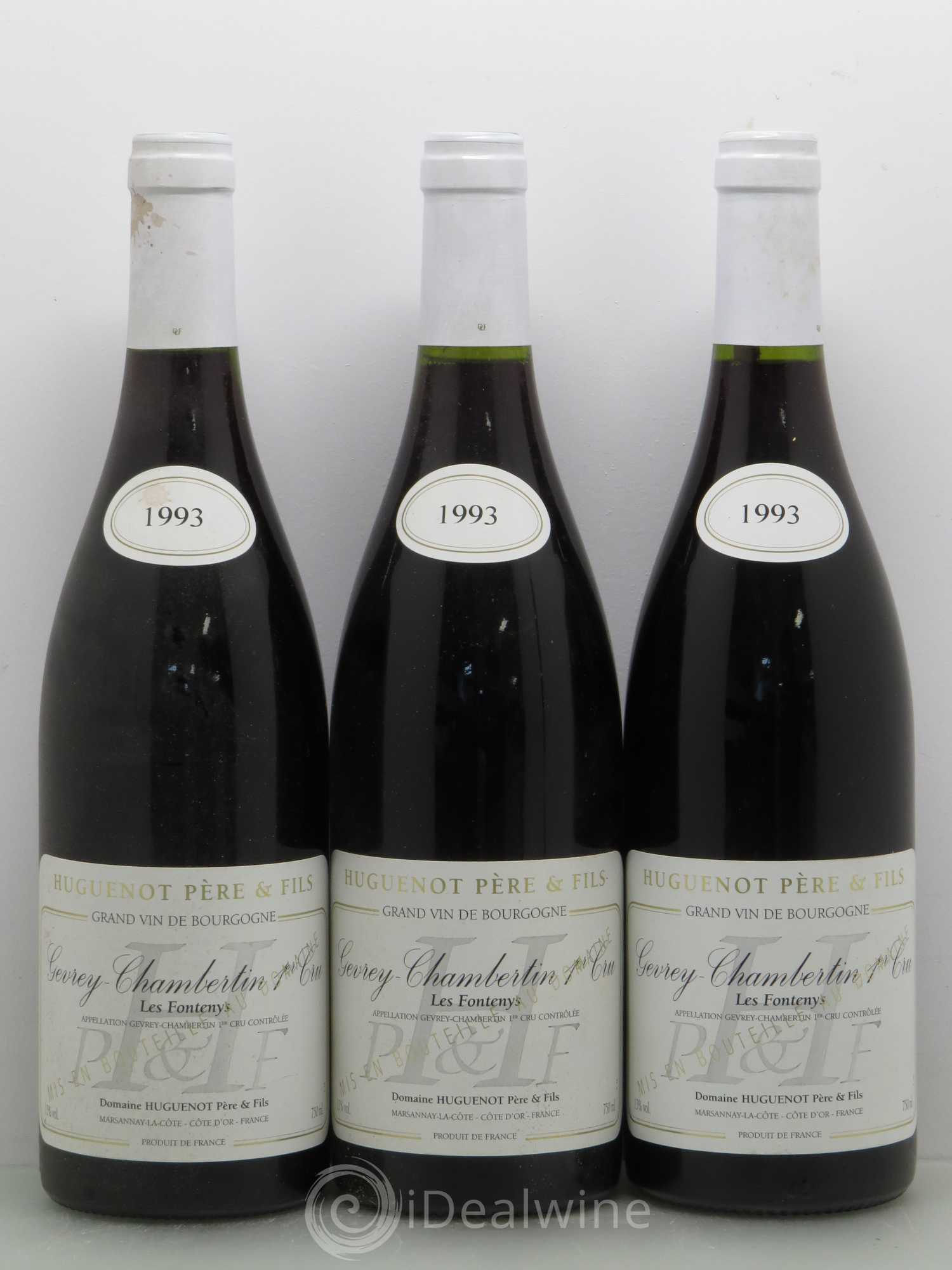 Gevrey-Chambertin 1er Cru Les Fonteny - Huguenot 1993 - Posten von 3 Flaschen - 0