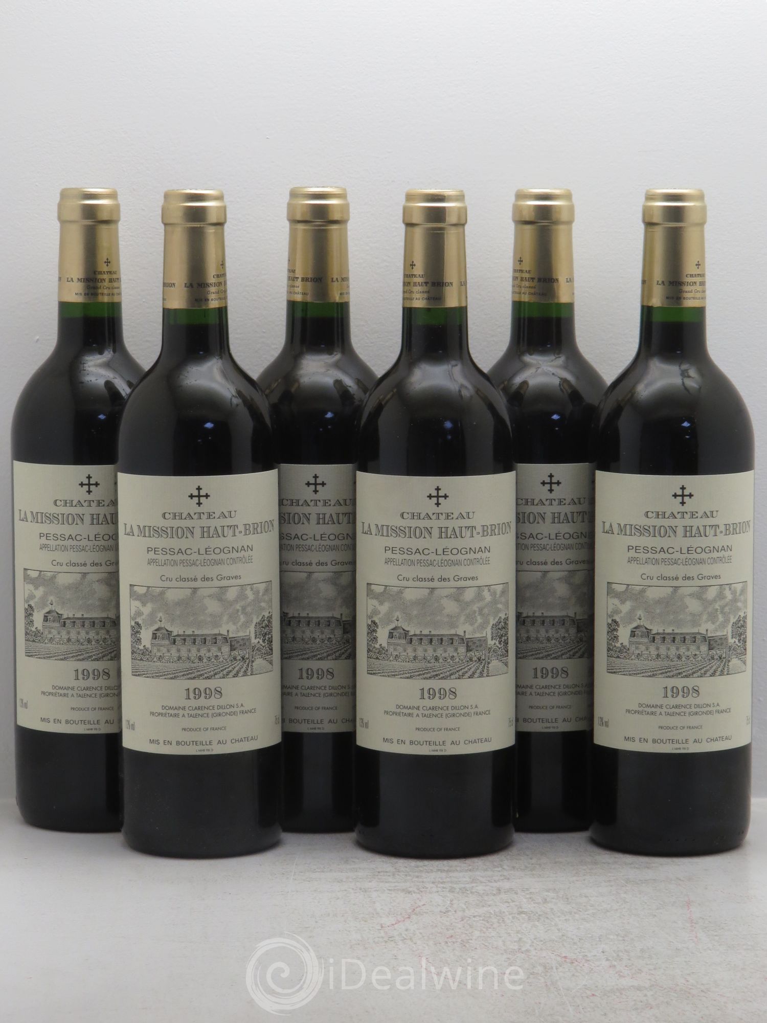 Château la Mission Haut-Brion Cru Classé de Graves 1998 - Lot de 6 bouteilles - 0