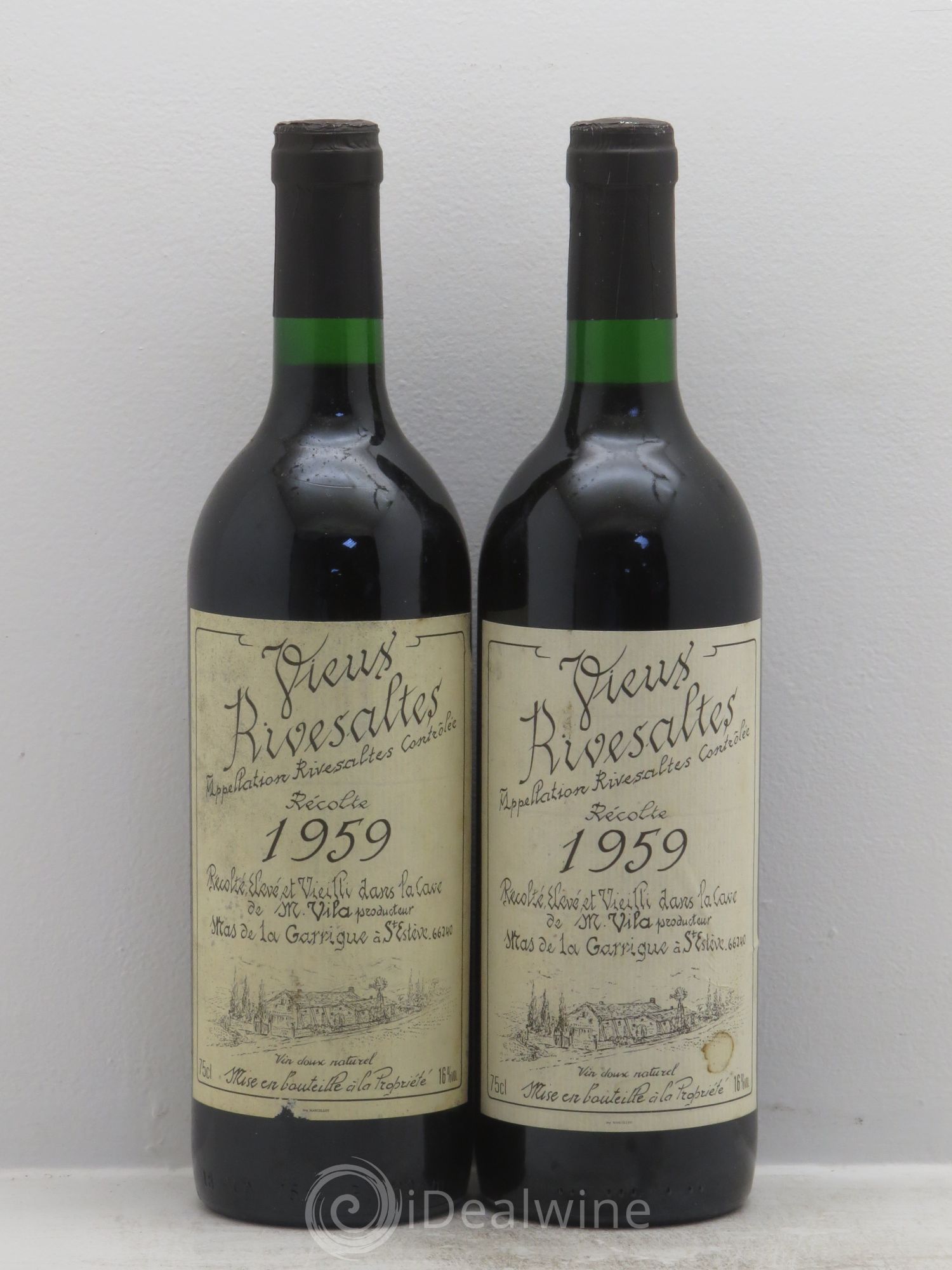 Rivesaltes Mas de la Garrigue 1959 - Posten von 2 Flaschen - 0