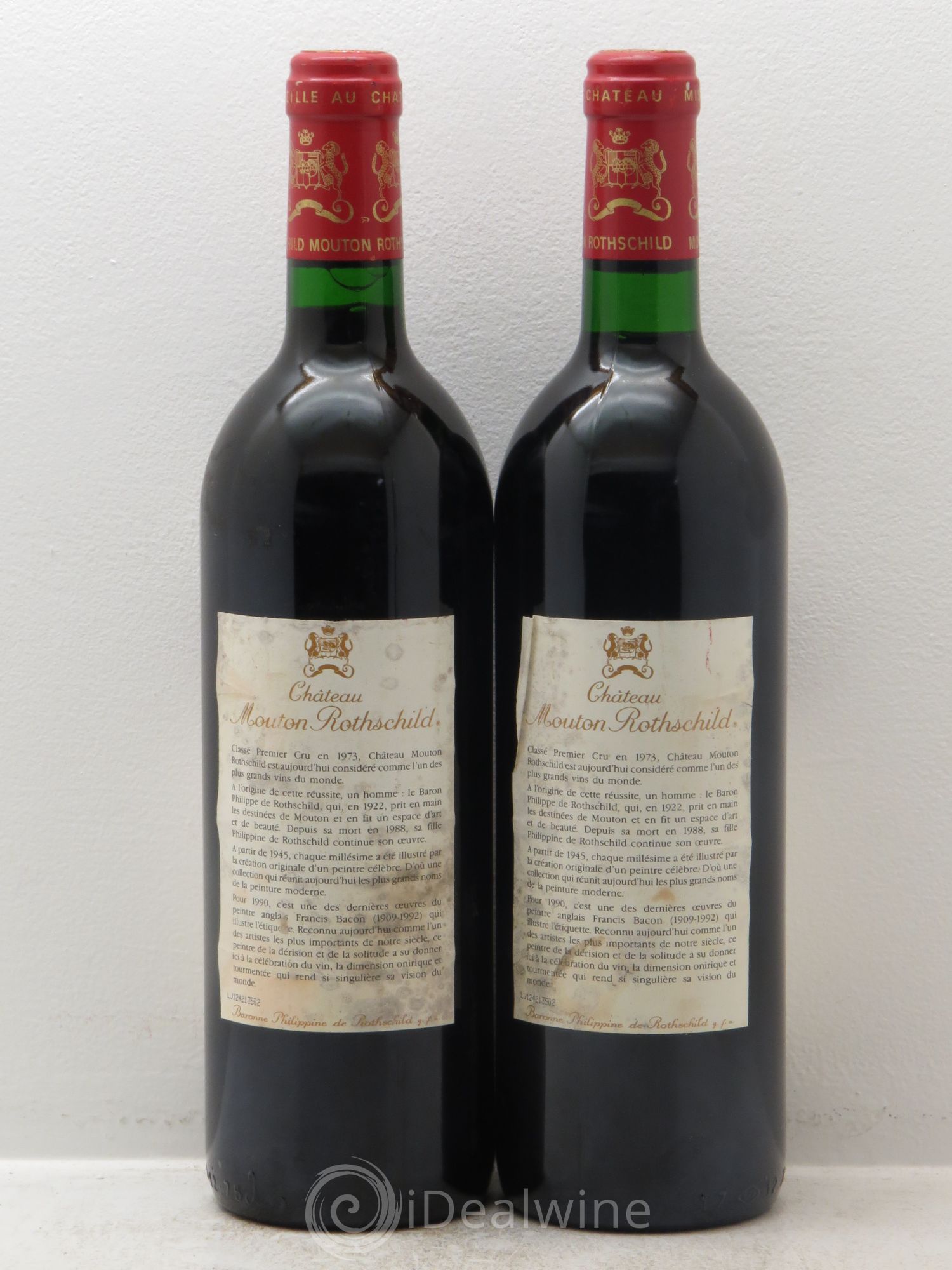 Château Mouton Rothschild 1er Grand Cru Classé 1990 - Lot de 2 bouteilles - 1