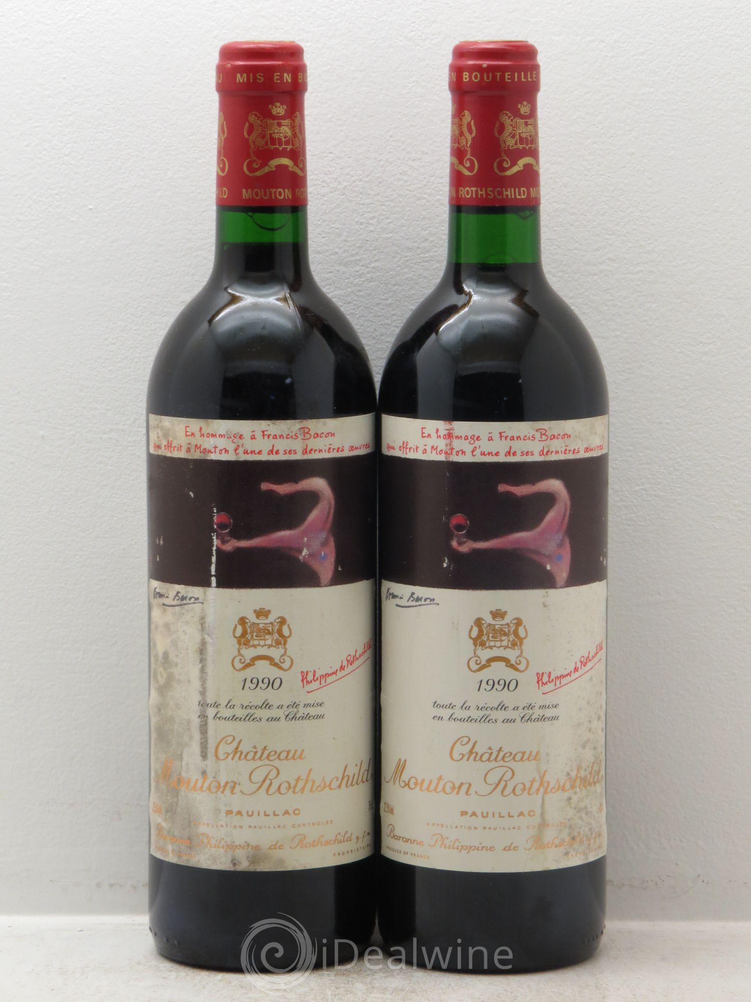 Château Mouton Rothschild 1er Grand Cru Classé 1990 - Lot de 2 bouteilles - 0