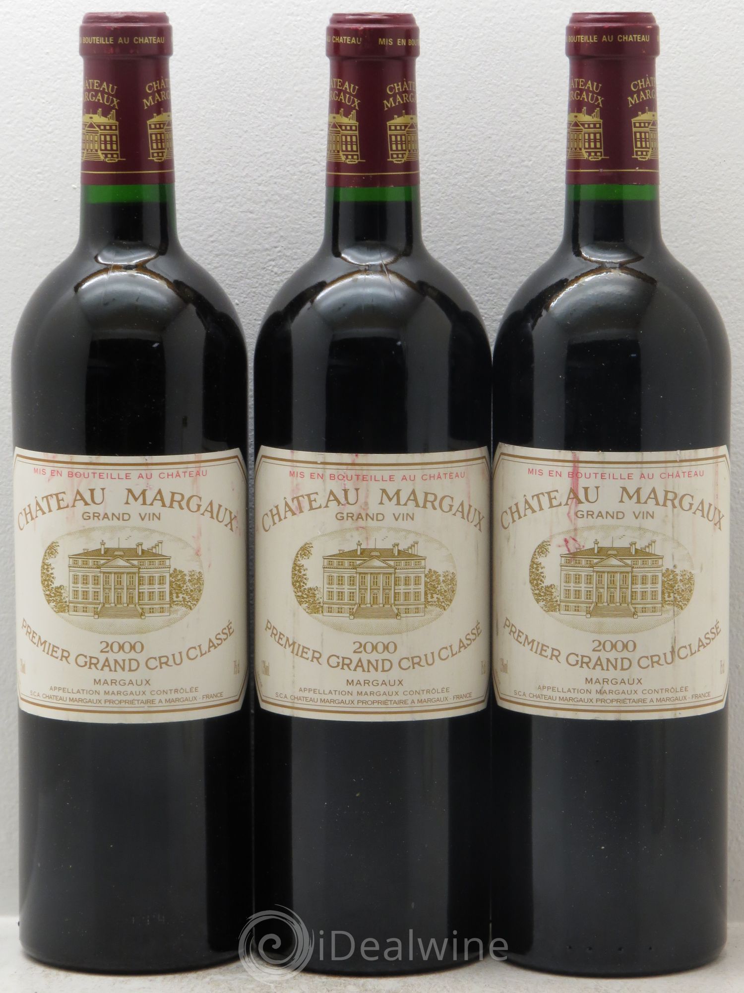 Château Margaux 1er Grand Cru Classé 2000 - Lot de 3 bouteilles - 0