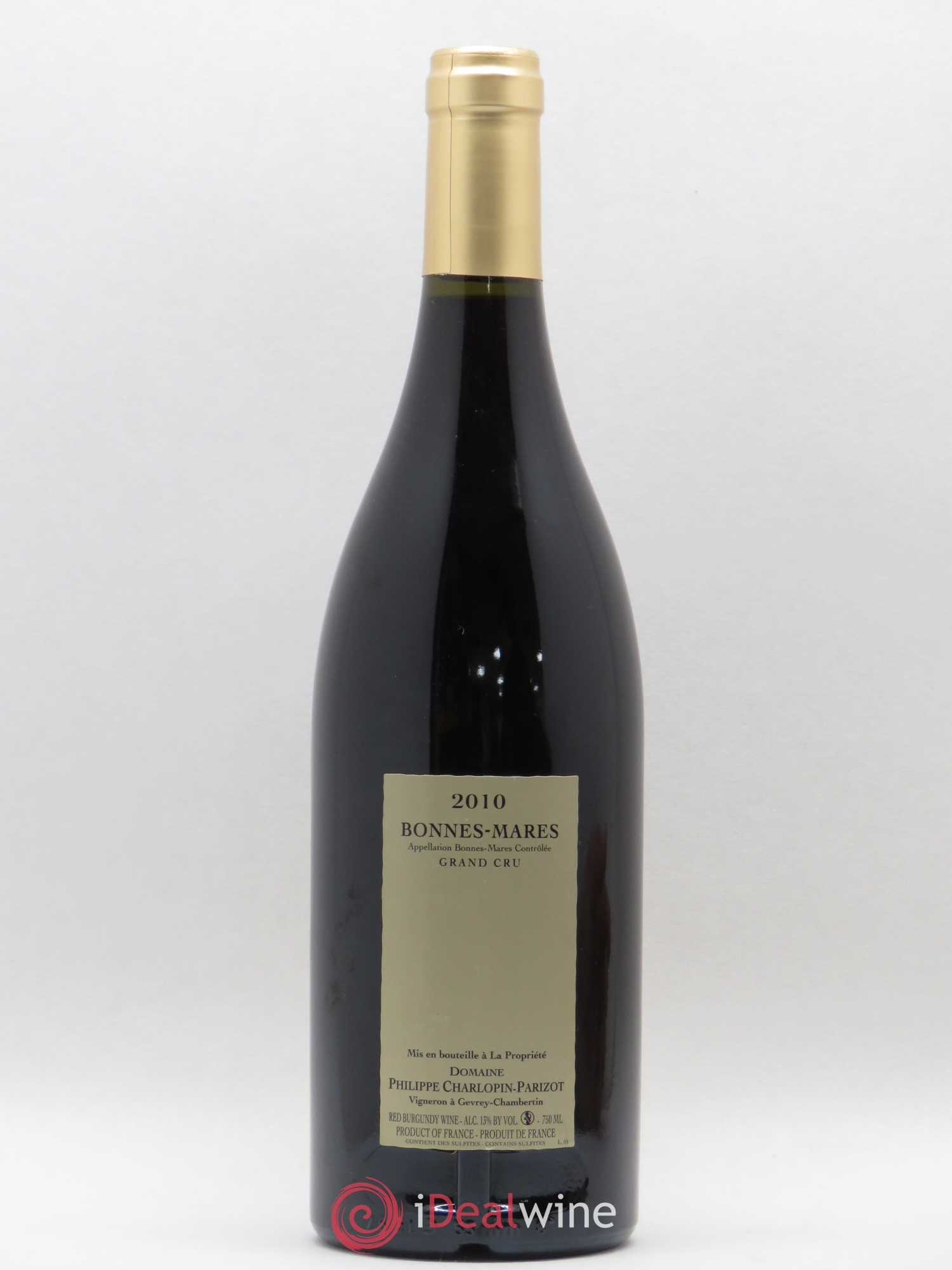 Bonnes-Mares Grand Cru Charlopin-Parizot 2010 - Lot de 1 bouteille - 1