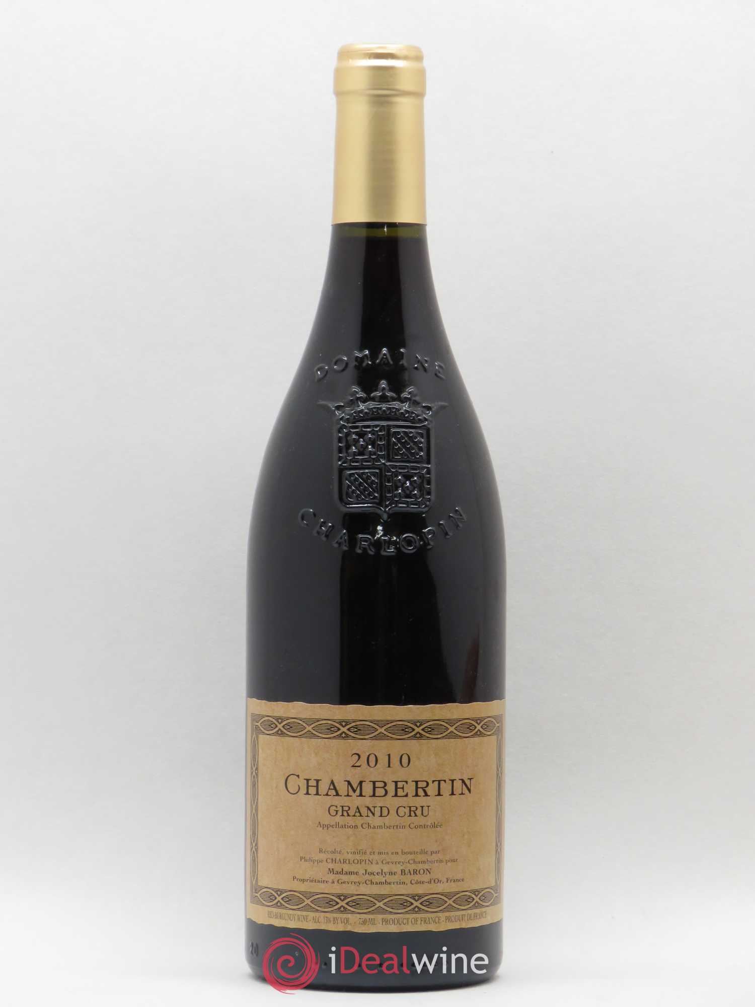 Chambertin Grand Cru Philippe Charlopin 2010 - Lot de 1 bouteille - 0