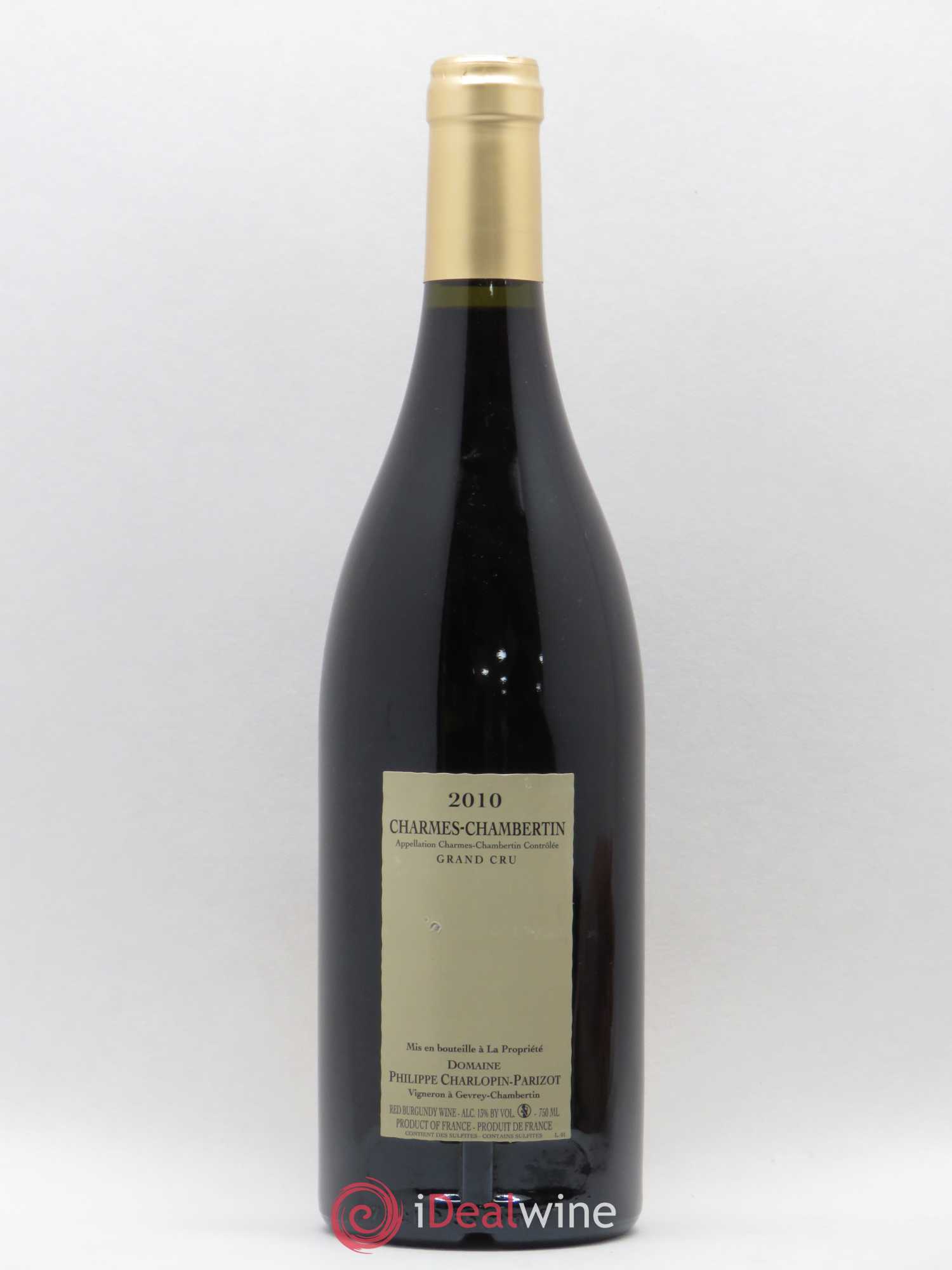 Charmes-Chambertin Grand Cru Domaine Philippe Charlopin 2010 - Lot de 1 bouteille - 1
