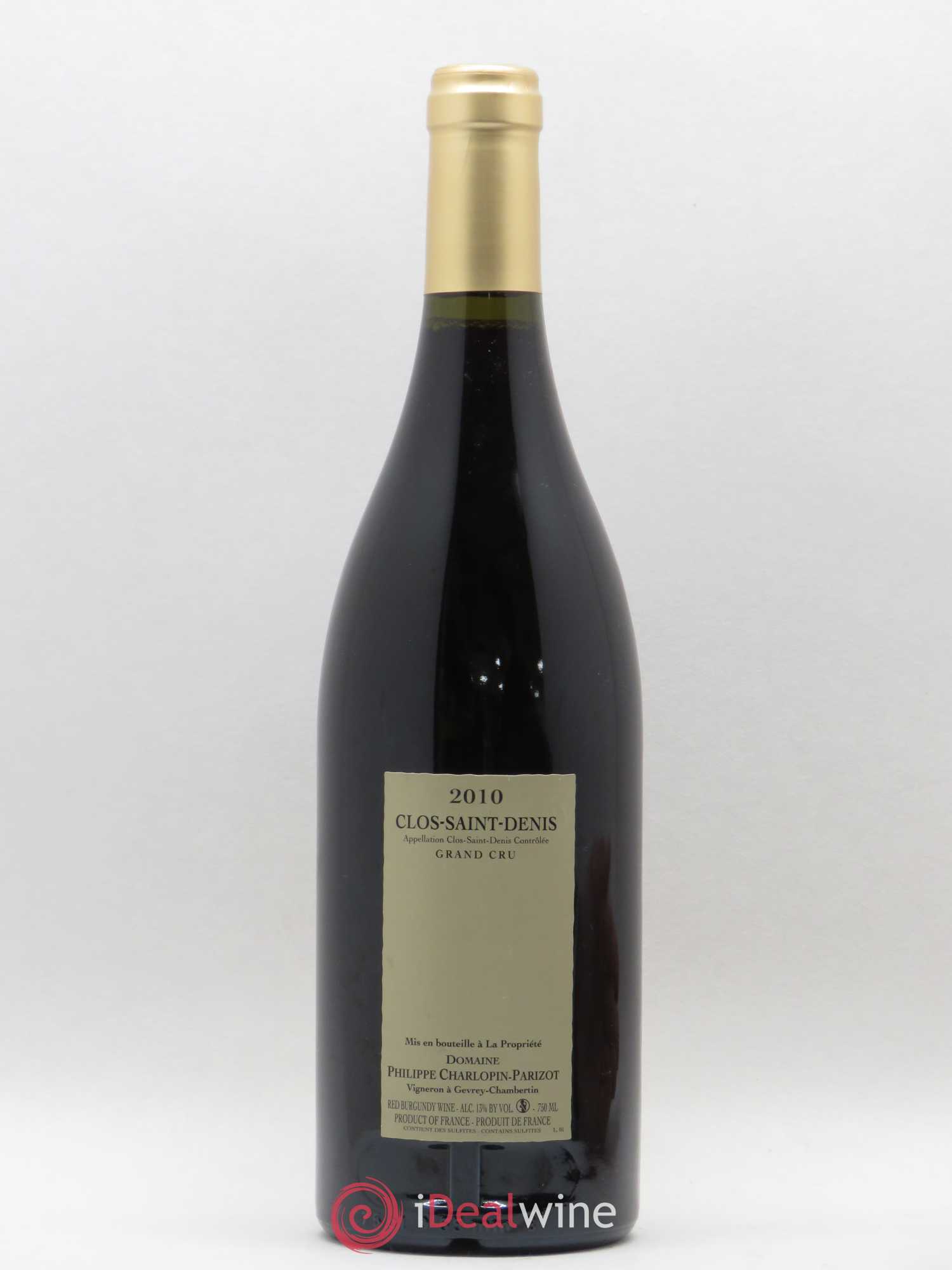 Clos Saint-Denis Grand Cru Domaine Philippe Charlopin 2010 - Lot de 1 bouteille - 1