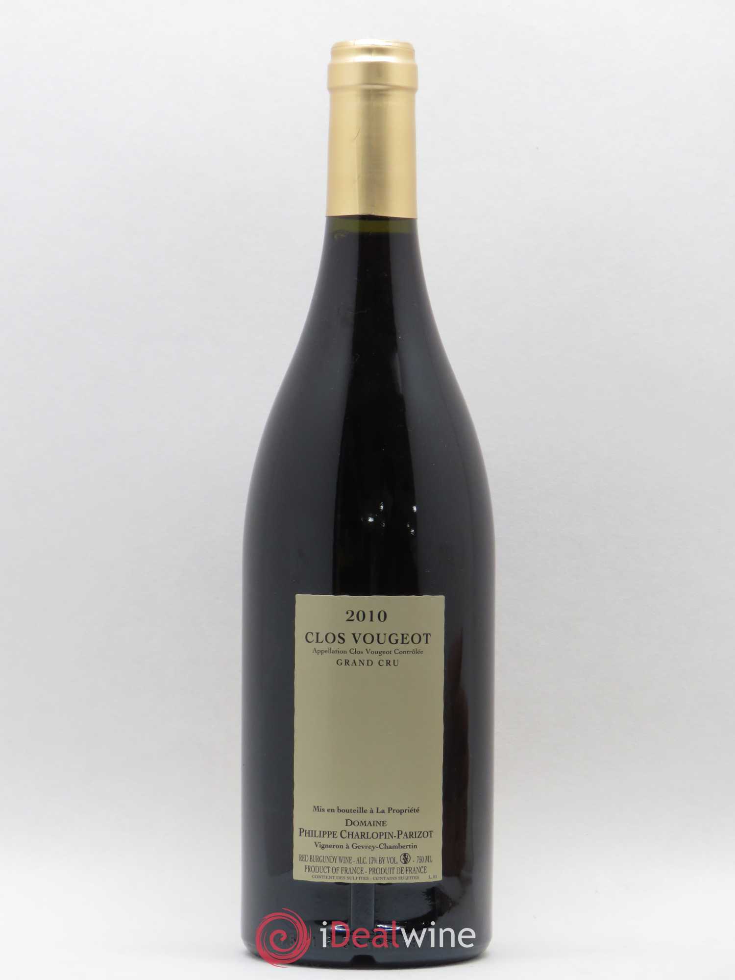 Clos de Vougeot Grand Cru Domaine Philippe Charlopin 2010 - Lot de 1 bouteille - 1