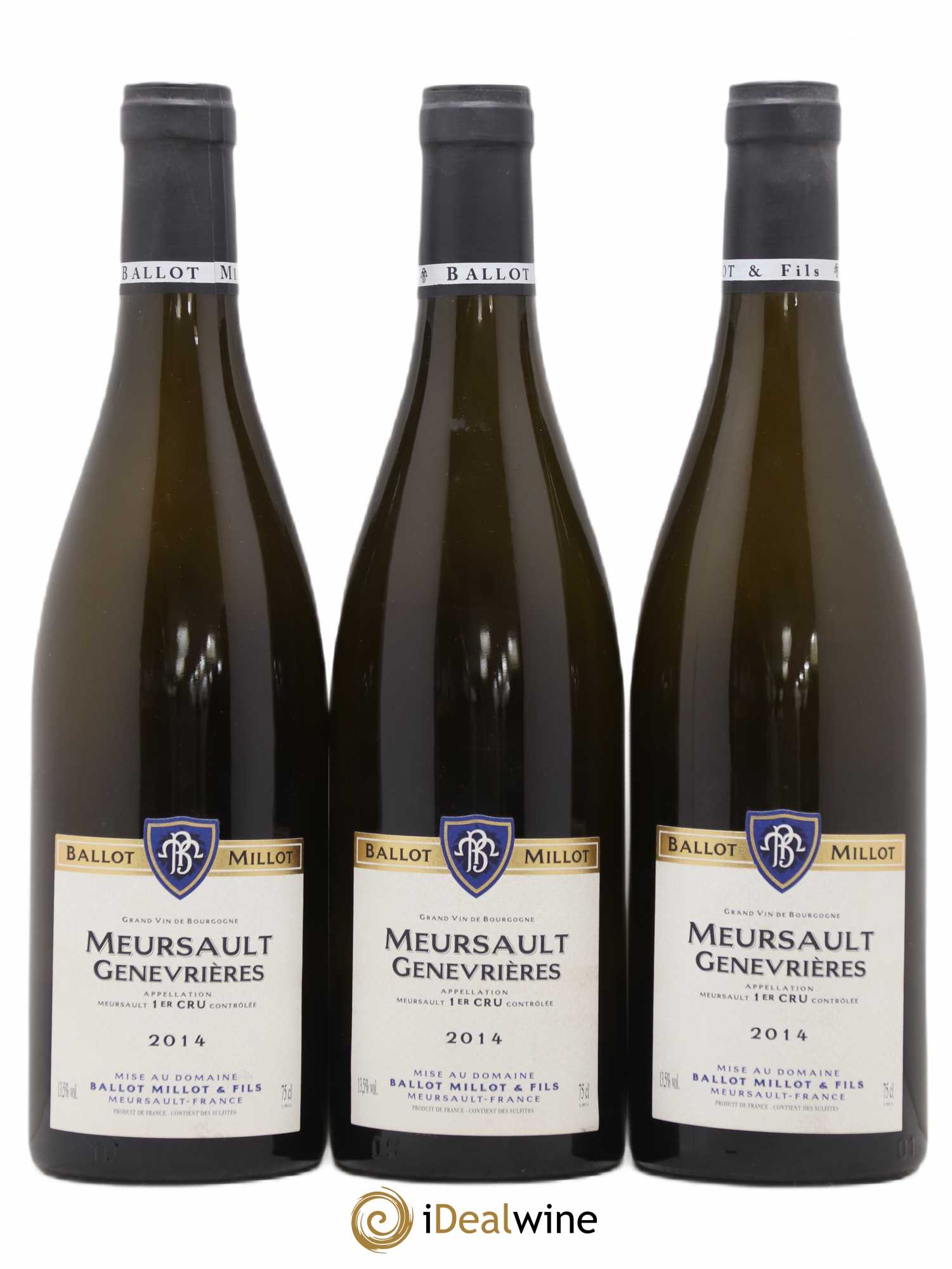 Meursault 1er Cru Genevrières Ballot Millot 2014 - Lot de 3 bouteilles - 0