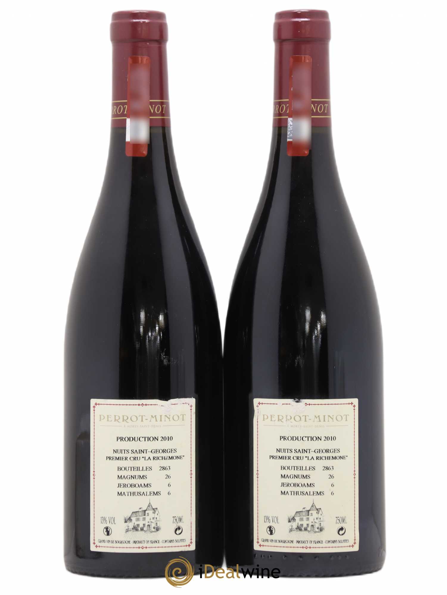 Nuits-Saint-Georges 1er Cru La Richemone Vieilles Vignes Perrot-Minot 2010 - Lot de 2 bouteilles - 1