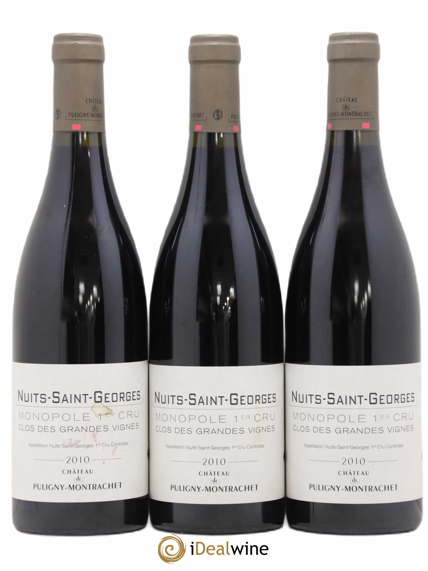 Nuits-Saint-Georges 1er Cru Clos des Grandes Vignes Château de Puligny-Montrachet 2010 - Posten von 3 Flaschen - 0