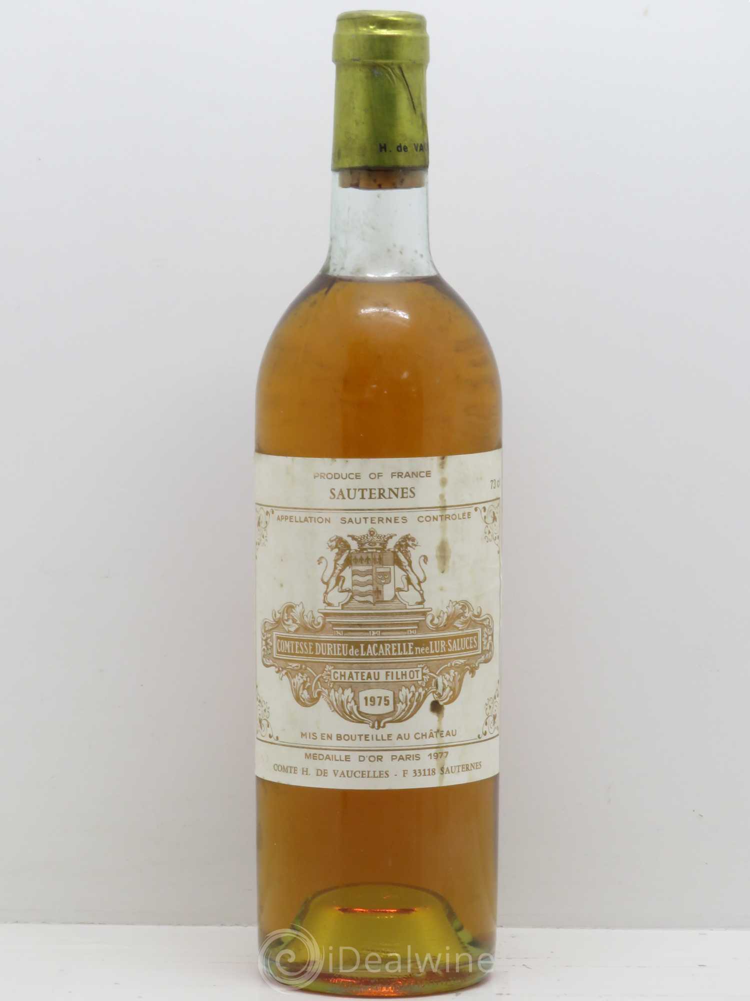 Château Filhot 2ème Grand Cru Classé 1975 - Lotto di 1 bottiglia - 0