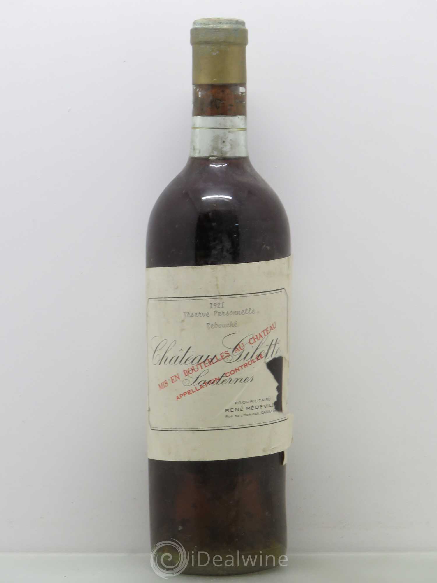 Château Gilette (rebouché) 1921 - Lotto di 1 bottiglia - 0