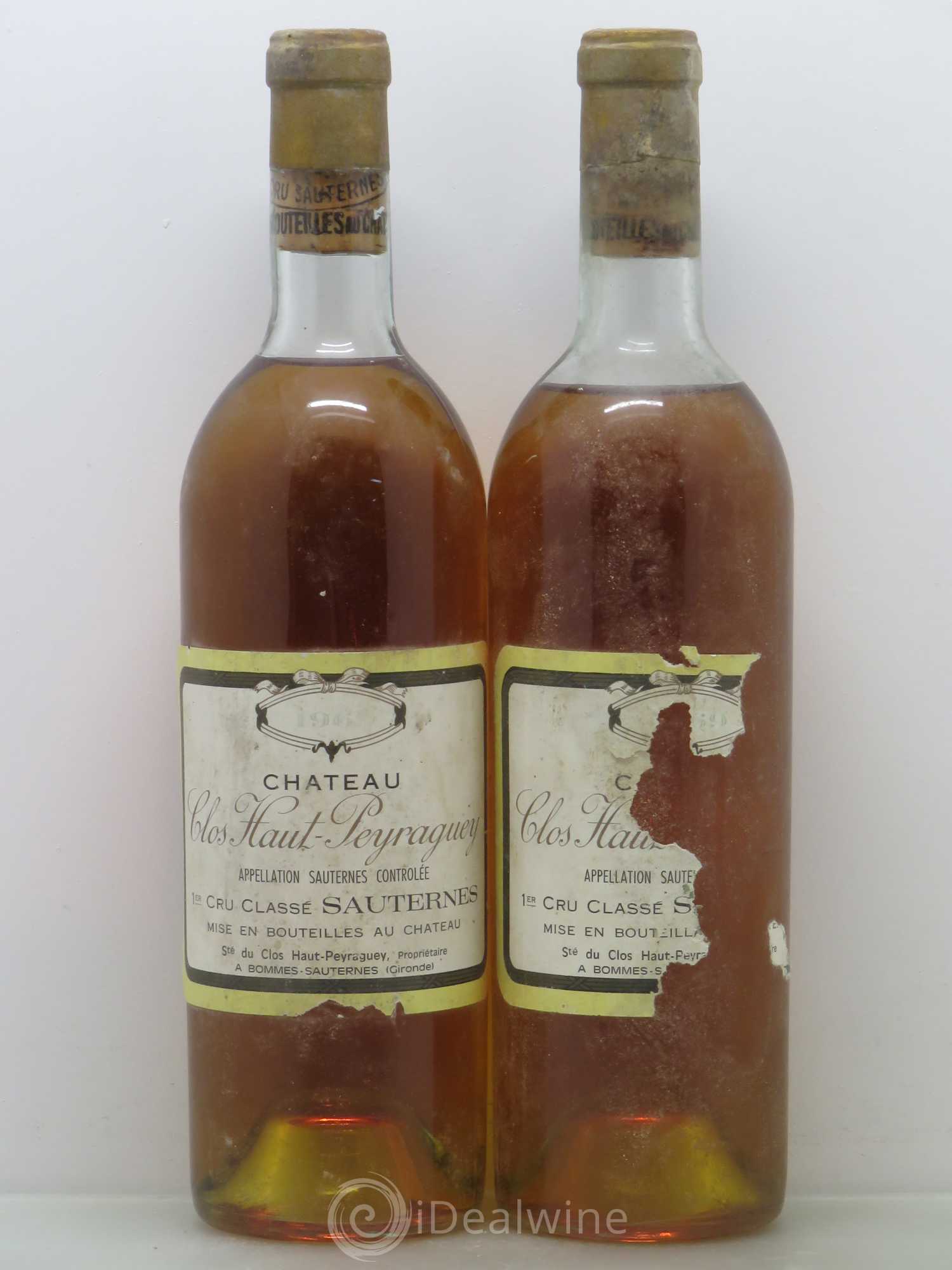 Clos Haut-Peyraguey 1er Grand Cru Classé 1969 - Lotto di 2 bottiglie - 0
