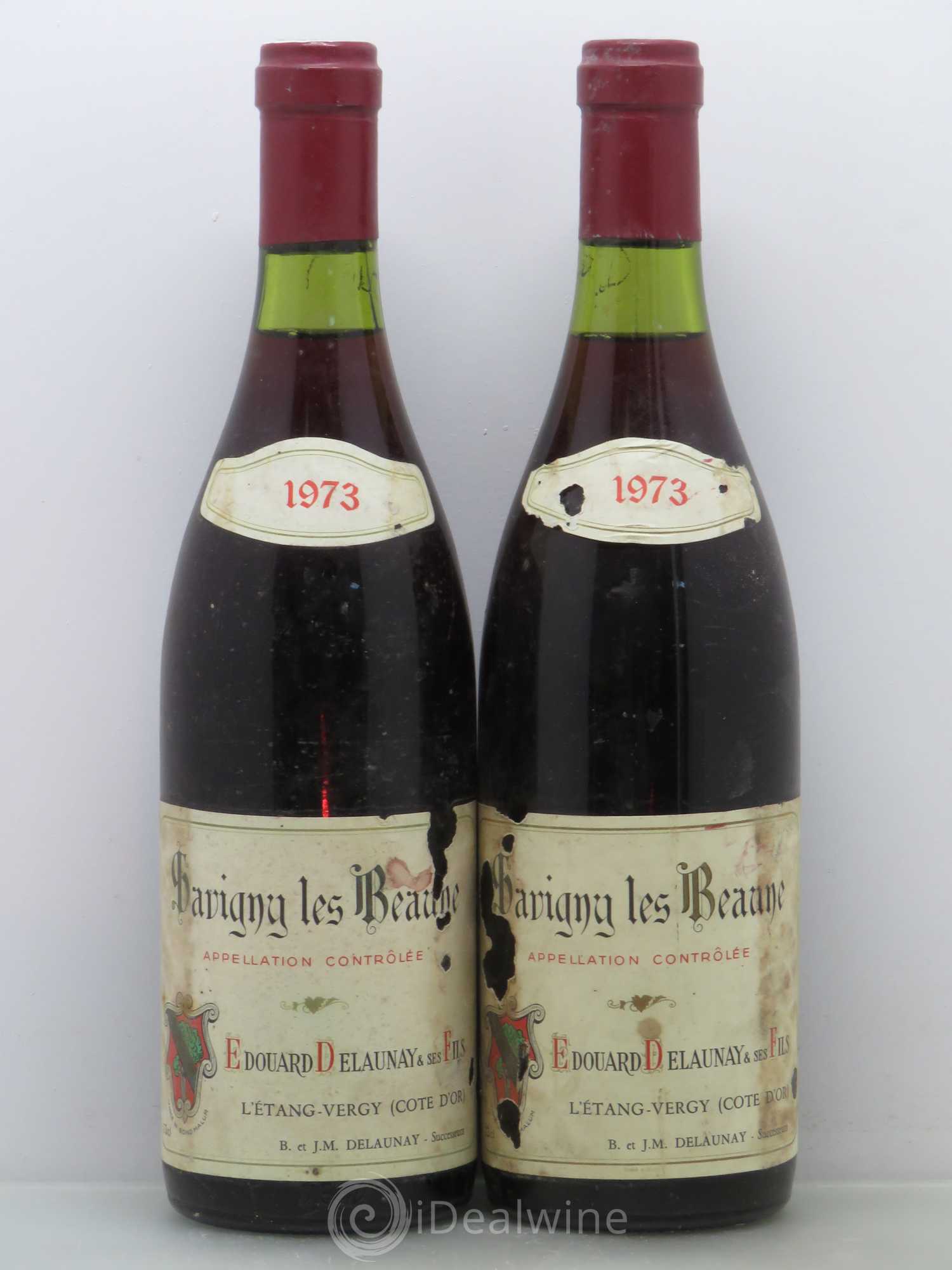 Savigny-lès-Beaune Edouard Delaunay 1973 - Lot de 2 bouteilles - 0