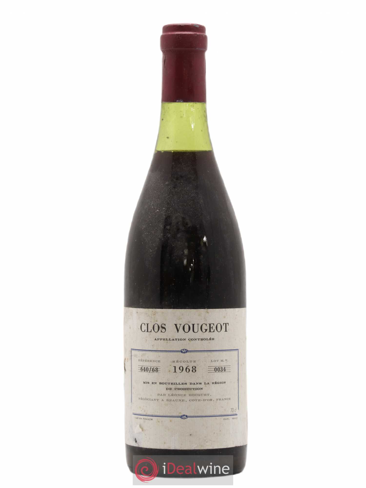Clos de Vougeot Grand Cru Léonce Bocquet 1968 - Lot de 1 bouteille - 0