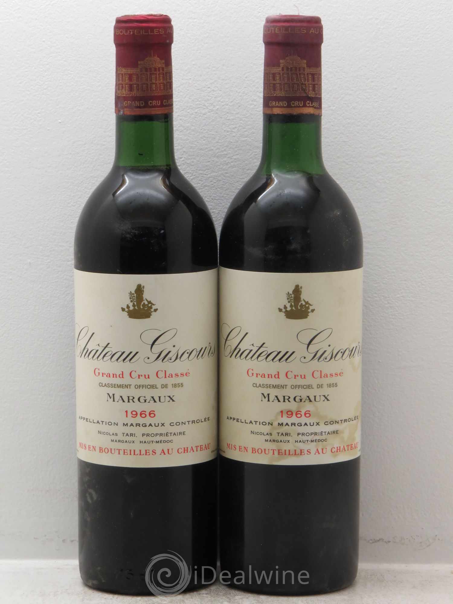 Château Giscours 3ème Grand Cru Classé 1966 - Lot de 2 bouteilles - 0