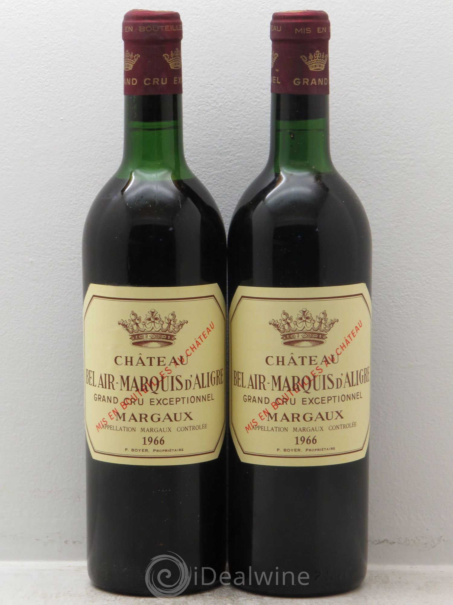 Château Bel Air Marquis d'Aligre 1966 - Lot de 2 bouteilles - 0
