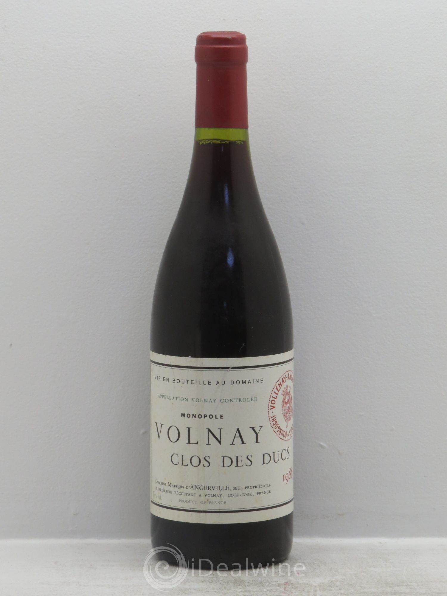 Volnay 1er Cru Clos des Ducs Marquis d'Angerville (Domaine) 1988 - Lot de 1 bouteille - 0